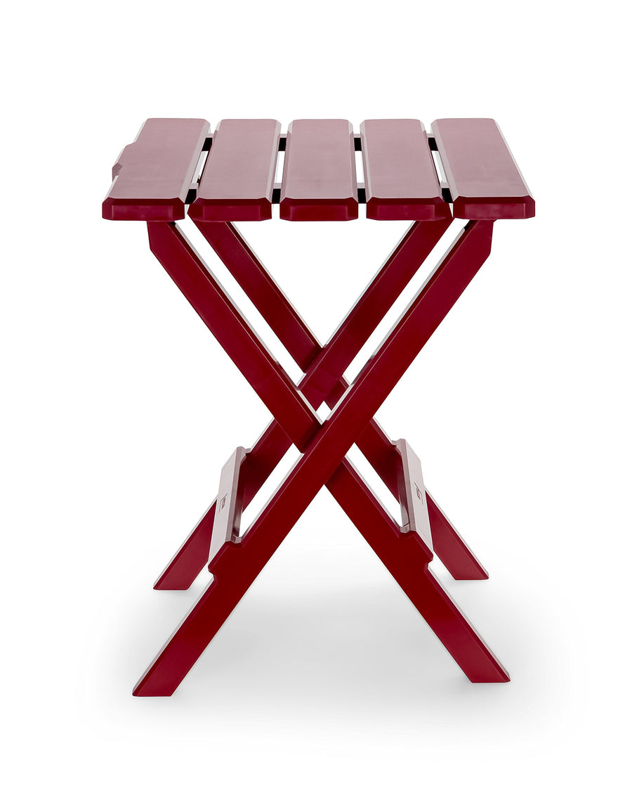Large Camco 51694 Red Adirondack Portable Outdoor Folding Side Table, Perfect for The Beach, Camping, Picnics, Cookouts and More, Weatherproof and Rust Resistant