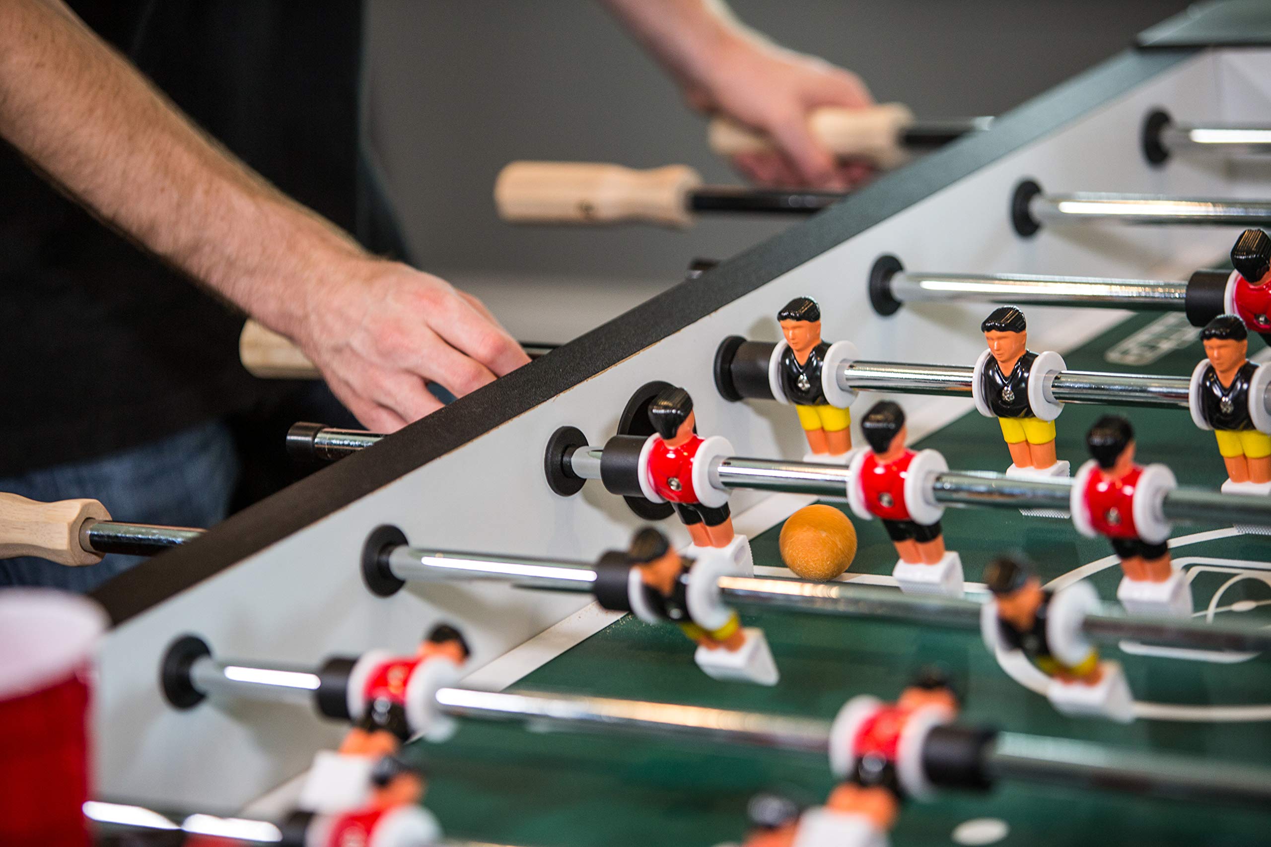 Foosball Table Atomic Gladiator with Integrated Cup Holders and Abacus Scoring
