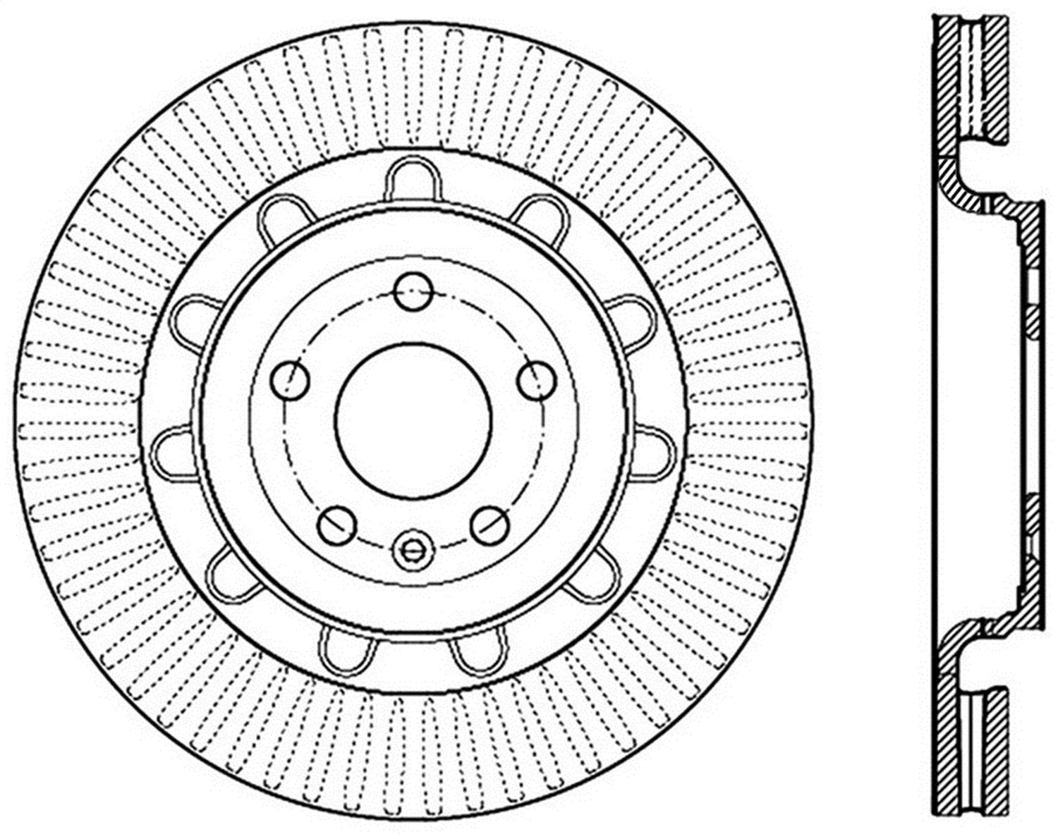 Front Right StopTech 127.65136R Drilled and Slotted Automotive Replacement Disc Brake Rotor Fits Select Ford Explorer/Flex/Taurus/Police, Lincoln MKS/MKT