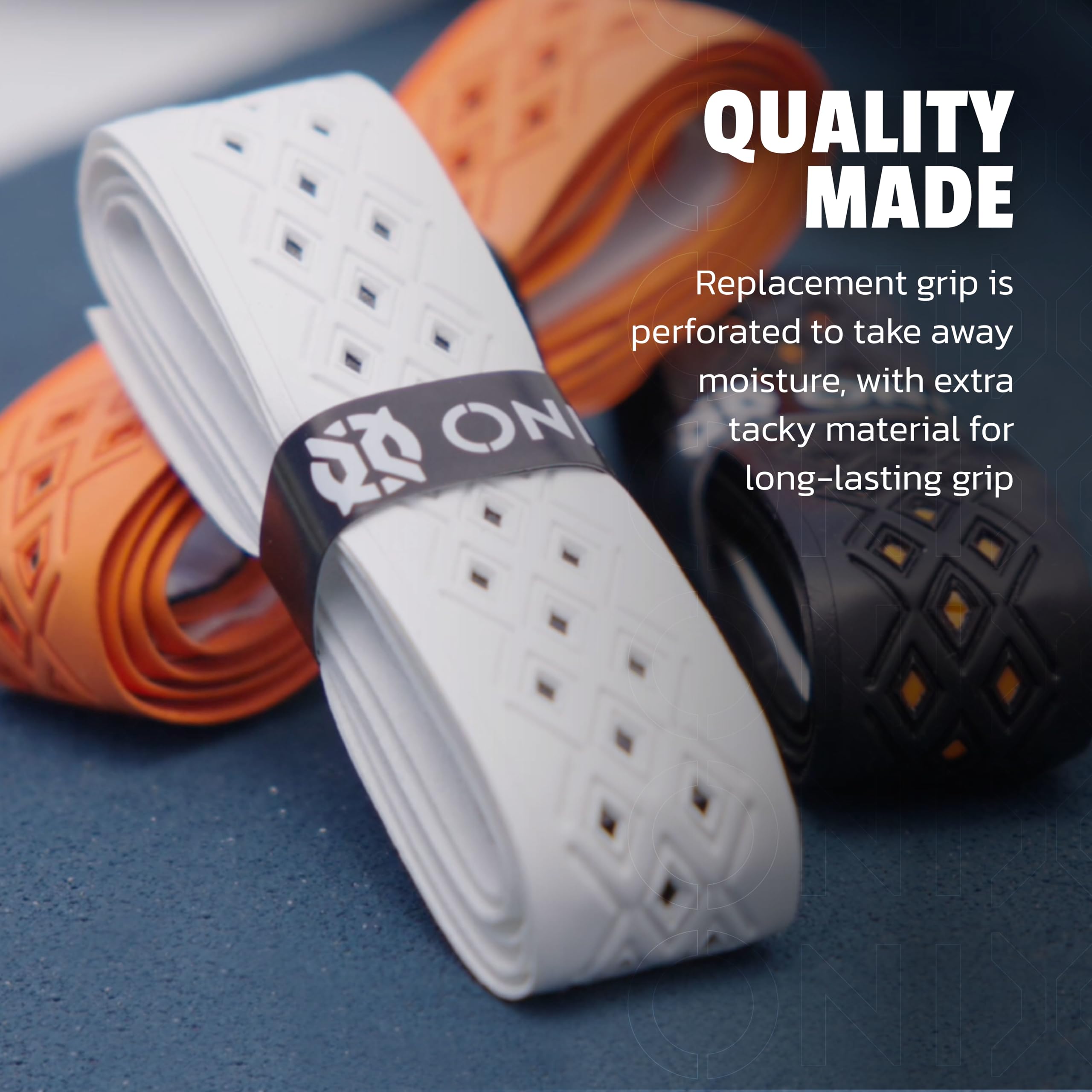 ONIX Perforated Pickleball Pro Team Replacement Grip — Black/Orange