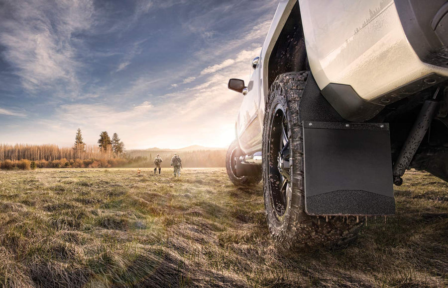 Mud Flaps Husky Liners - Kick Back Mud Flaps Front 12" Wide - Stainless Steel Top and Weight - Stainless Steel | 17098 | Fits 2009-2018 Dodge Ram 1500/2500/3500, 2019 DodgeRam 1500 2 Pcs