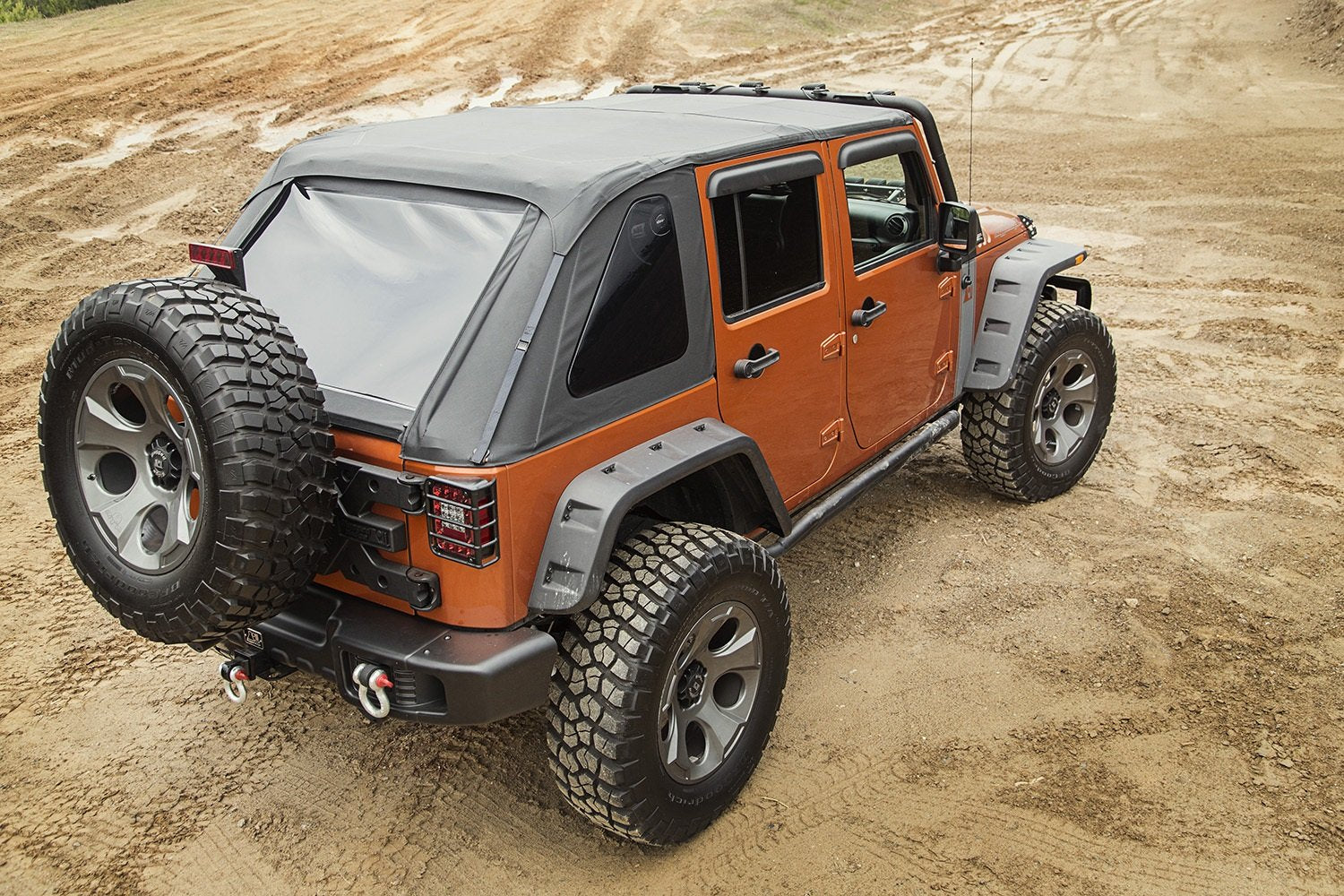 Bowless Soft Top, Rugged Ridge Black Diamond | 13750.38 | Fits 2007-2018 Jeep Wrangler JK 4-Door