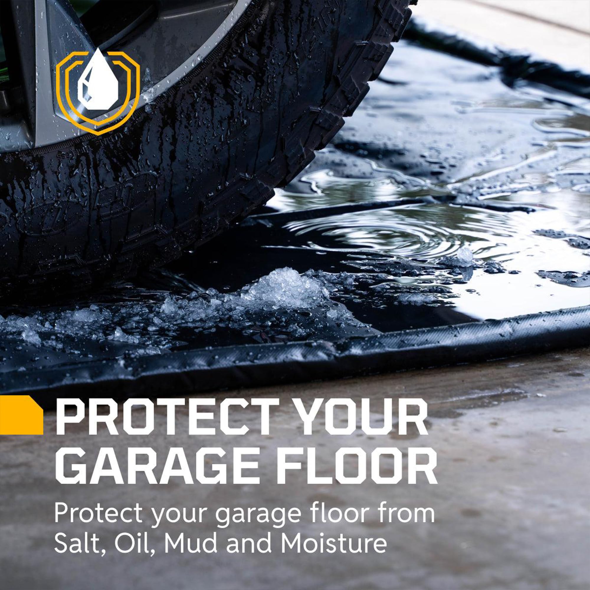 Heavy-Duty AutoFloorGuard Garage Containment Floor Mat for Mid-Size Vehicles, 7'9" x 18"
