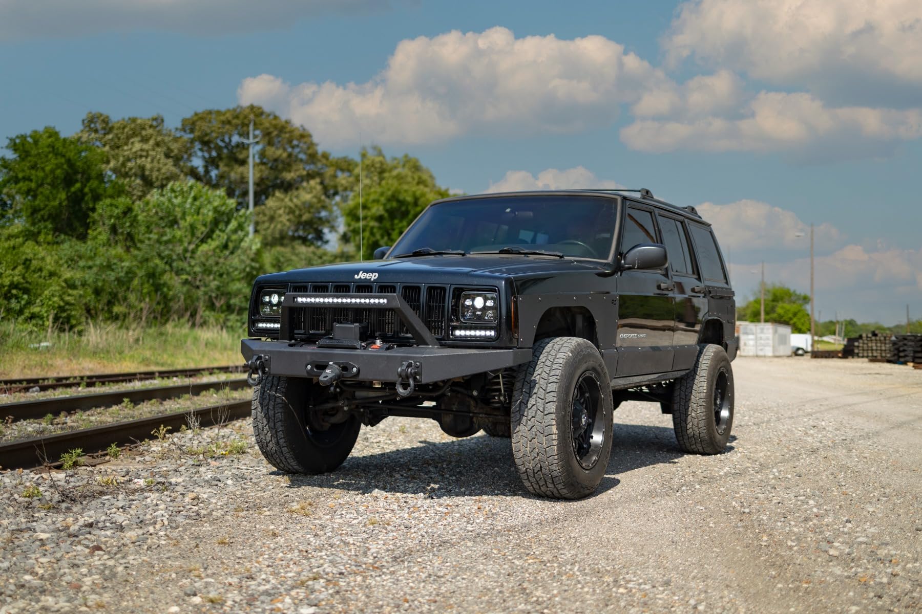 Black Series Rough Country 8" Single Row CREE LED Light Bar | Pair - 70728BL