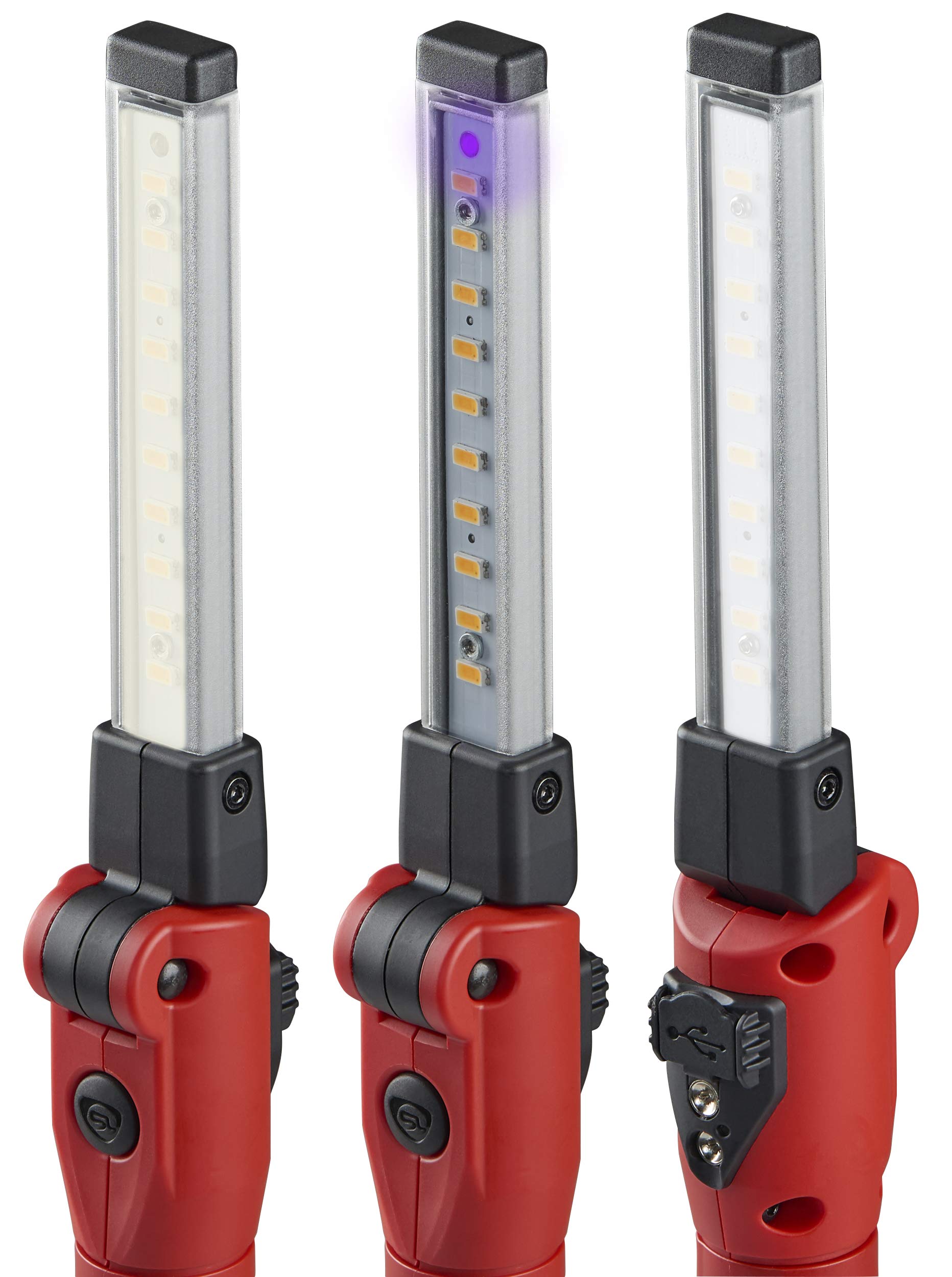 Streamlight Strion 74854 Switchblade 500-Lumen Rechargeable Compact Multi-Function LED Work Light with Color-Rite Technology and AC Piggyback Charger, Red