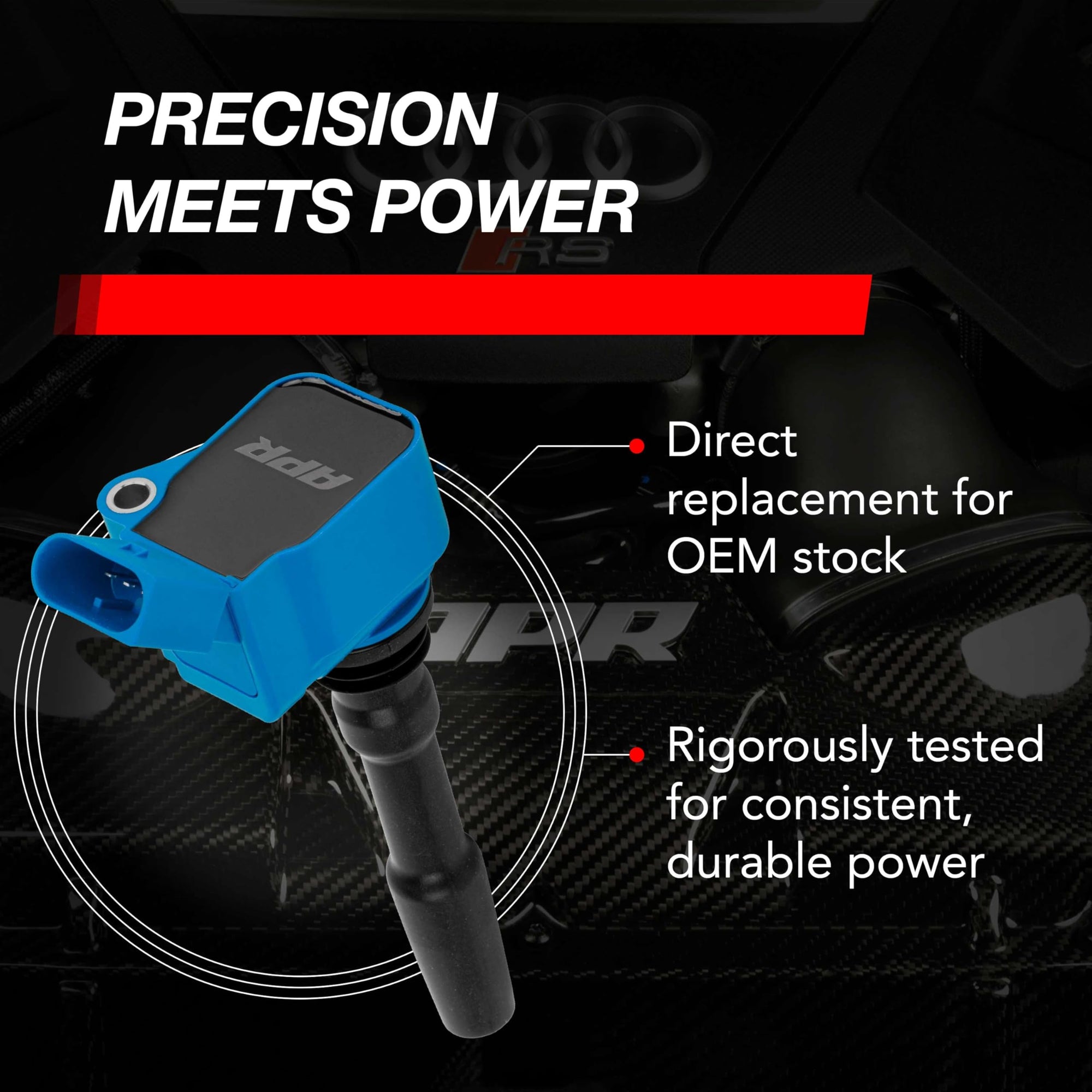 MS100204 APR Ignition Coil (Blue) Fits A Wide Range of VW Volkswagon, Audi, Lamborghini, Porsche, and Bentley Vehicles - Direct Replacement for OEM Stock Parts - 1 Pack