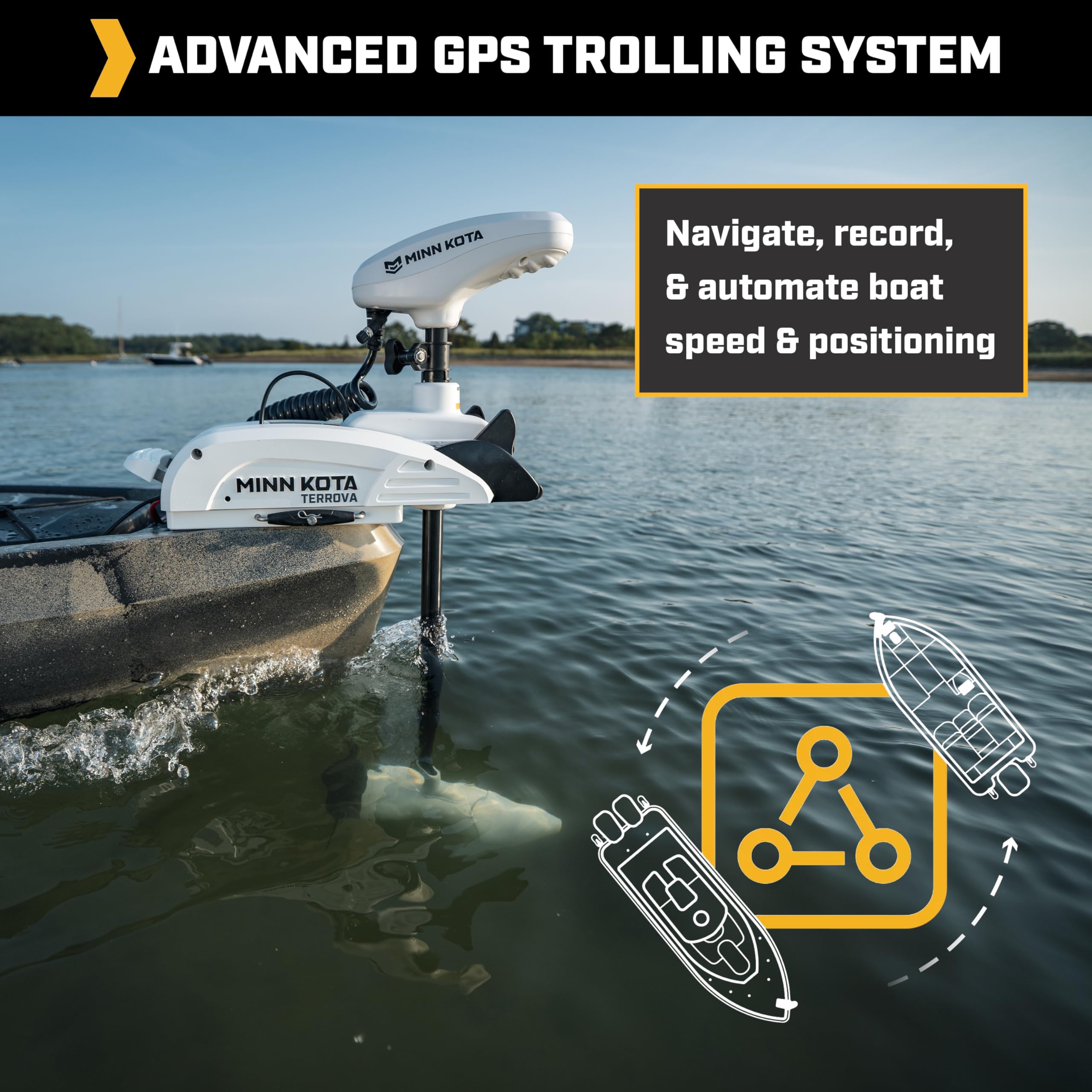 Minn Kota Kayak Riptide Terrova Bow-Mount Electric Trolling Motor with GPS, 55 Lb. Thrust, 36 in. Shaft, Saltwater