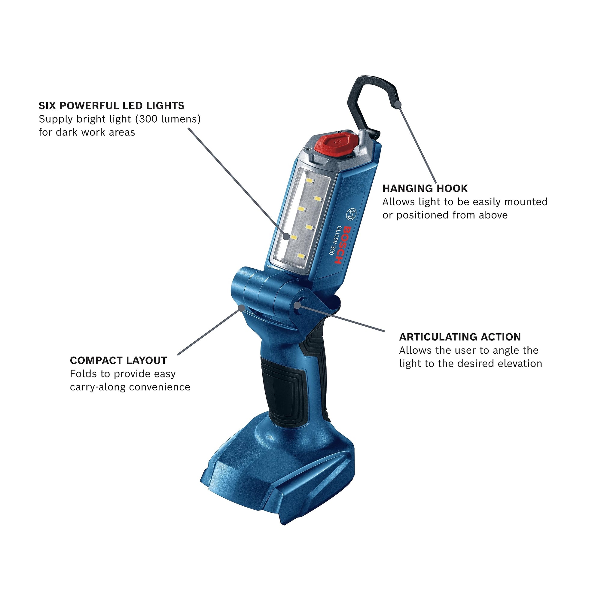 18V BOSCH GLI18V-300N Articulating LED Worklight (Bare Tool)