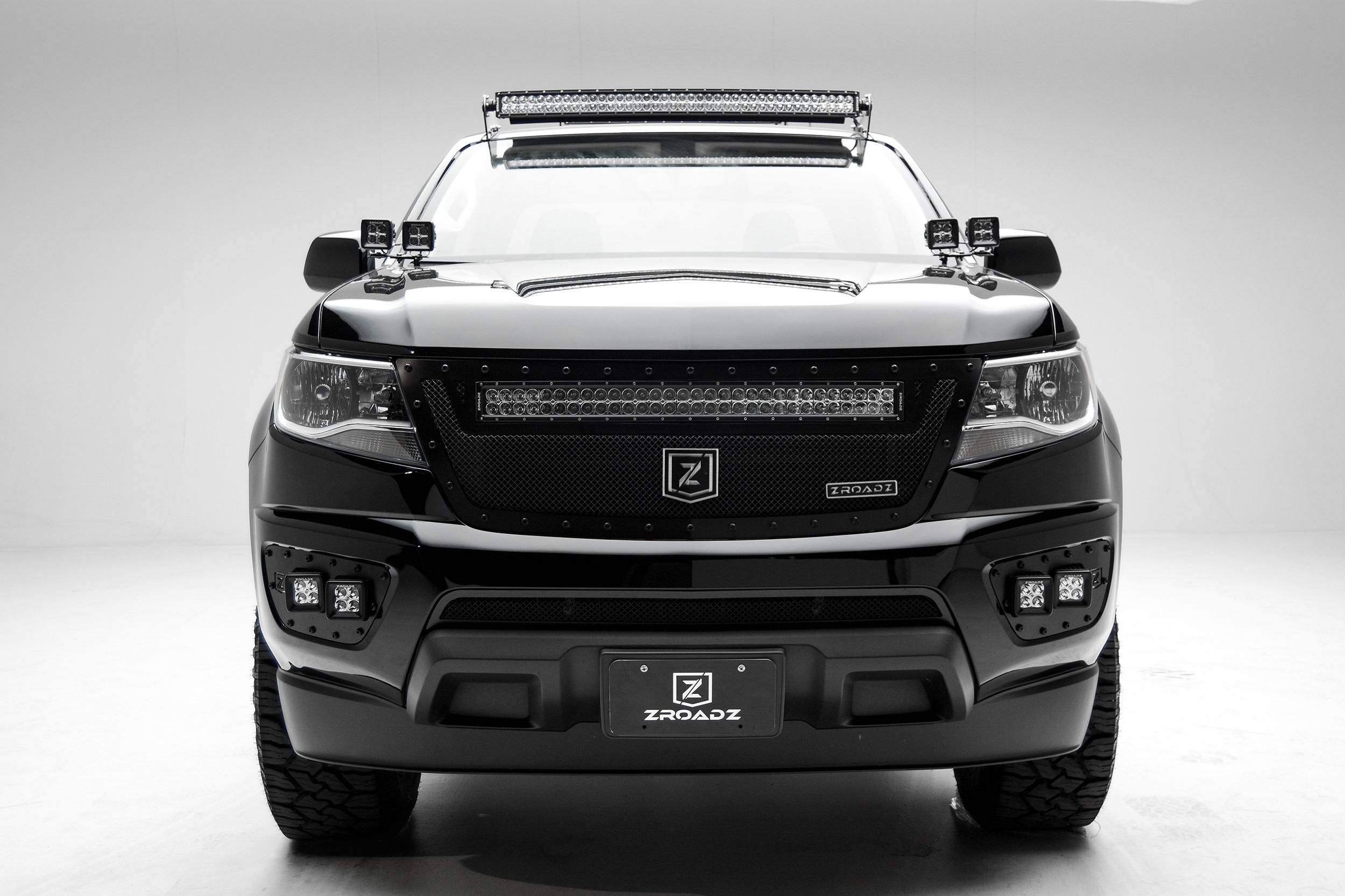 ZROADZ LED Front Roof Mounting Bracket - Compatible w/ 2015-2020 Chevrolet Colorado - to Mount (1) 40 Inch ZROADZ or similar style Curved LED Light Bar (Not Included) - PN #Z332671