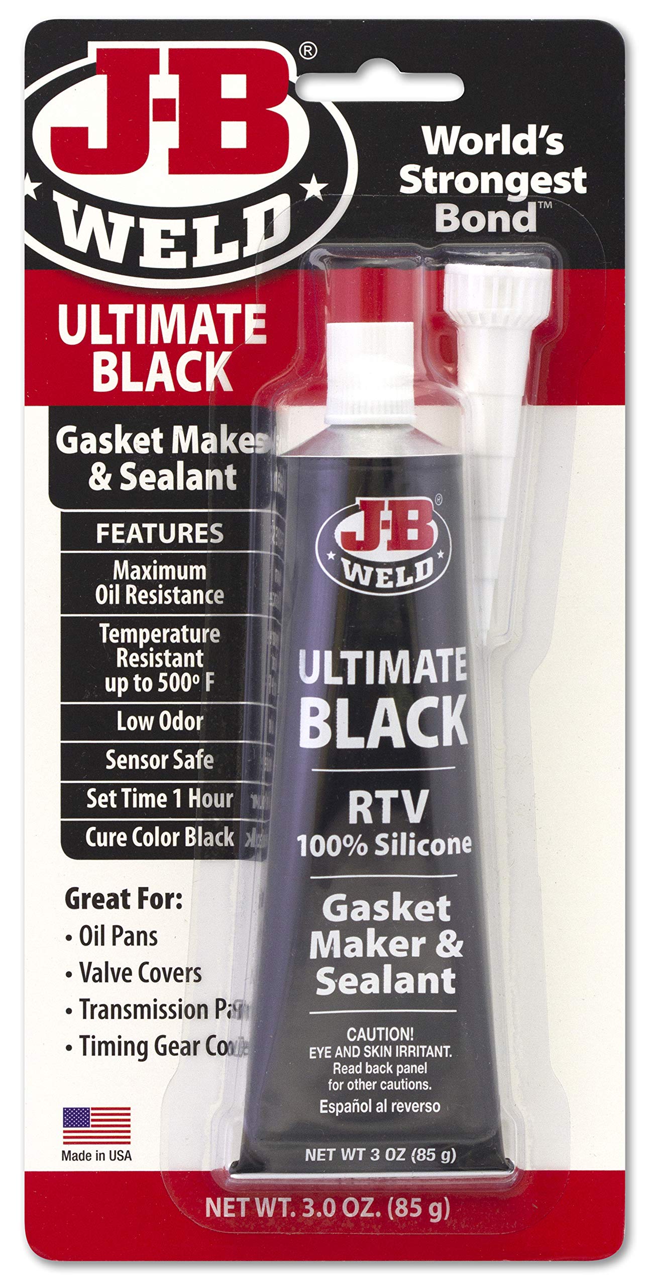 Ultimate Black J-B Weld RTV Silicone Gasket Maker and Sealant - 3 oz. - Black