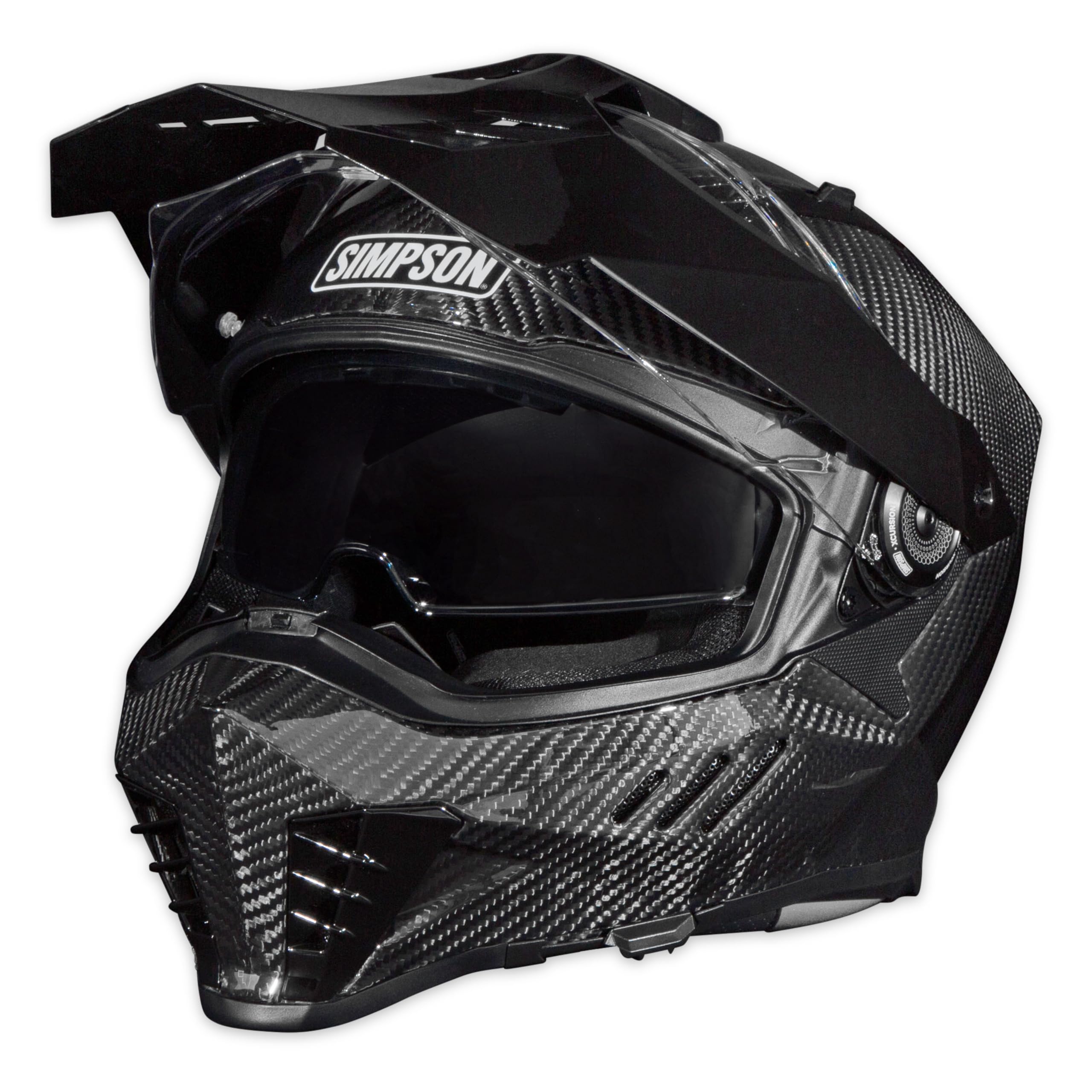 Simpson Bandit Xcursion Motorcycle Helmet - Carbon - Small | Off Road Dirt Bike UTV Motocross ATV | Full Face | Removable Peak | Clear Pinlock Anti-Fog Visor Shield | DOT ECE Certified (XBCSM)