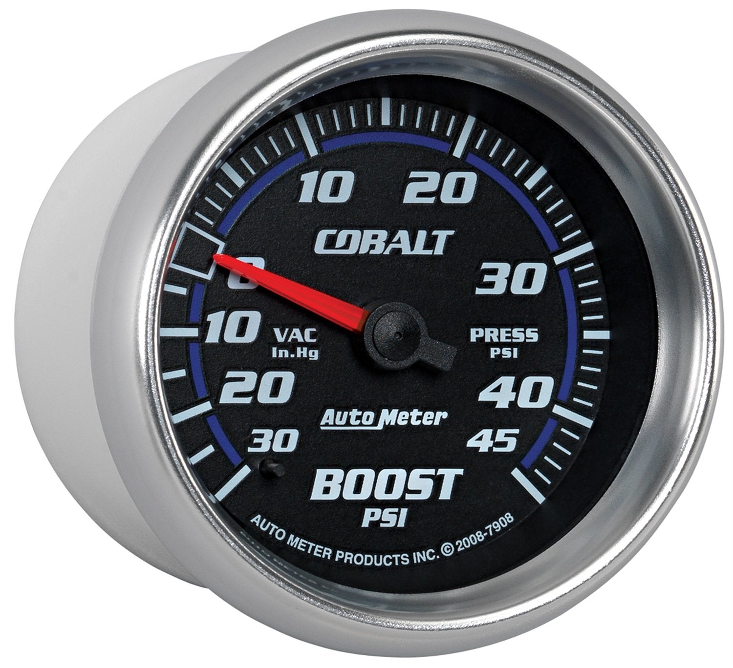 Auto Meter Cobalt 2-5/8" 30 in. Hg/45 PSI Mechanical Vacuum/Boost Gauge 7908