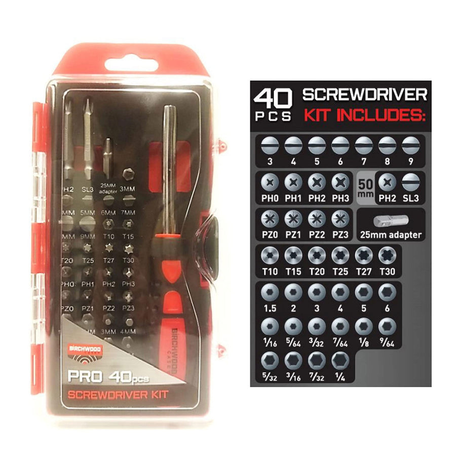 Pro Screwdriver Kit BIRCHWOOD CASEY | Durable Versatile Gunsmithing Wrench 40 Piece Set | Case Included