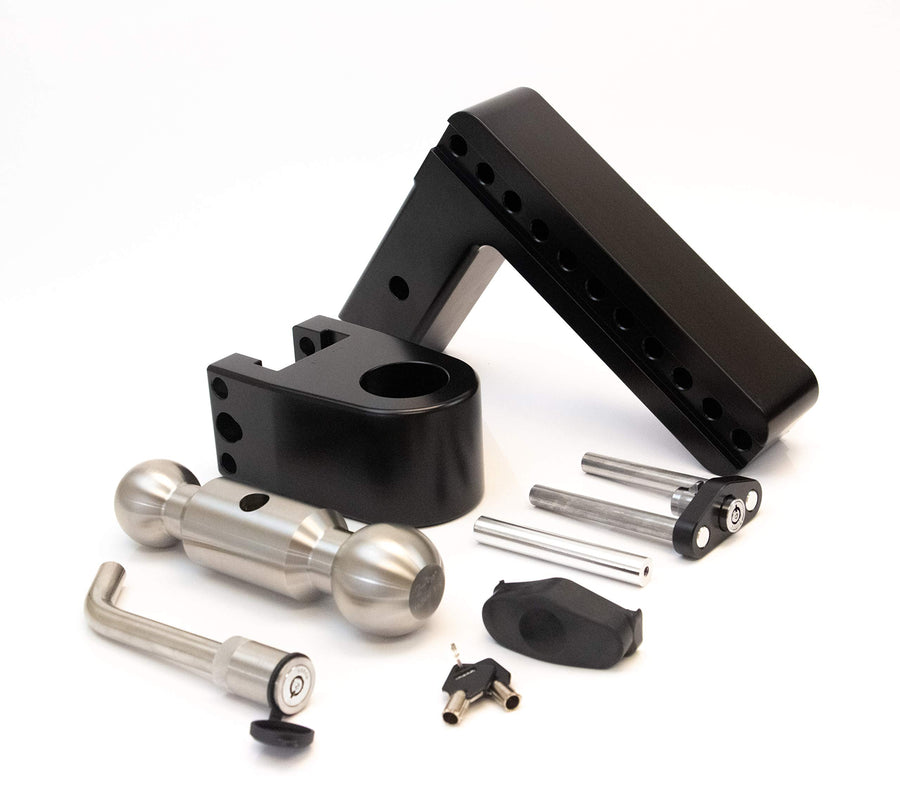Drop Hitch Receiver Weigh Safe LTB8-2.5-KA-CER-BLA: 2.5 Inches Adjustable, Black