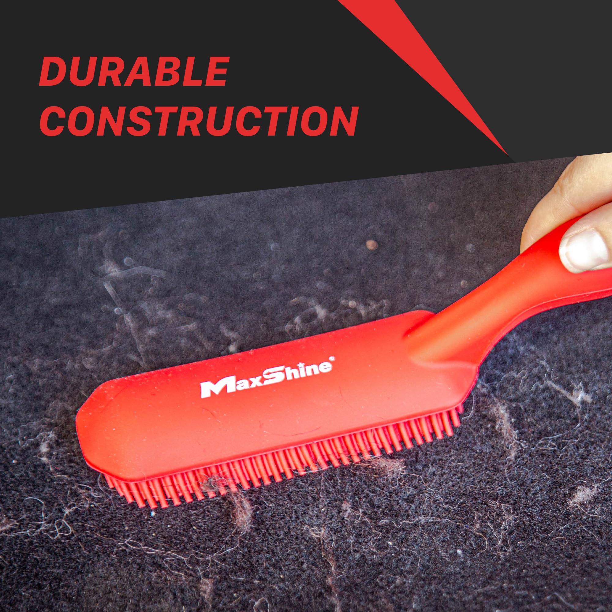 Maxshine Silicone Universal Carpet Detailing Brush | High-Conductivity Bristles Lift Pet Hair, Lint & Debris | Gentle, Durable Cleaning Brush for Carpets, Upholstery & Auto Detailing