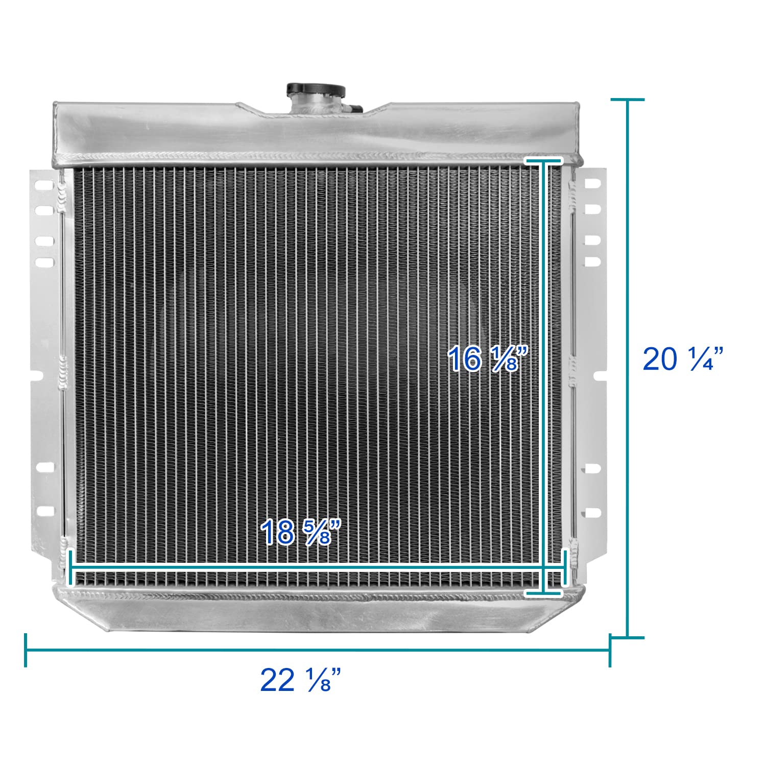 3 Row Aluminum Cooling Radiator with Fan Shroud Spec-D Tuning Compatible with 1967-1970 Ford Mustang V8
