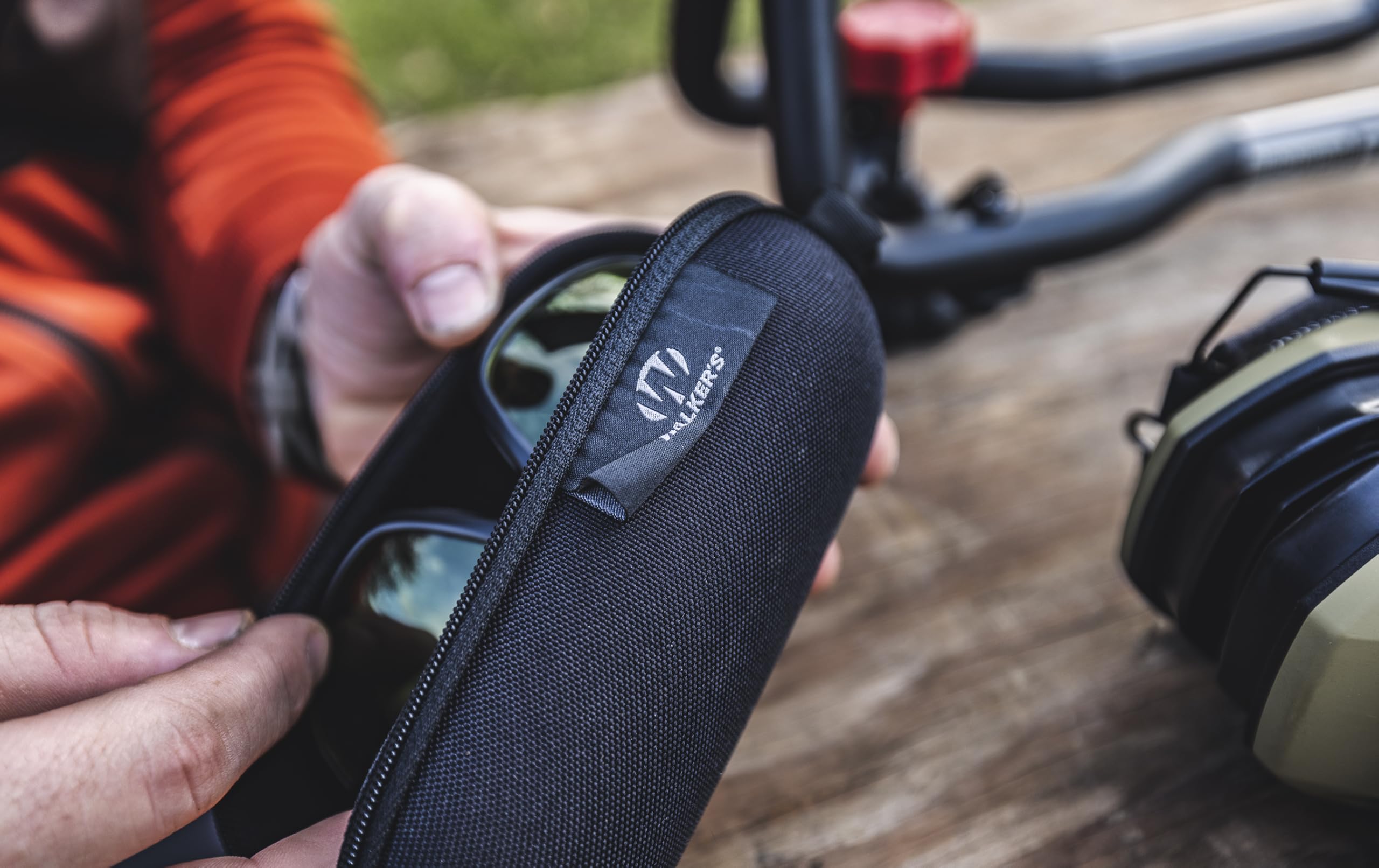 Walker's Vector IKON Full Frame Shooting Glasses | Impact-Resistant Non-Slip Frame Hunting Shooting Eyesight Protection Glasses, Microfiber Lens Cloth & Carry Case Included, Amber