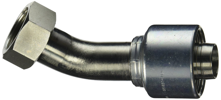 Gates MegaCrimp Couplings 20G-20FBSPORX45, Female British Standard Parallel Pipe O-Ring Swivel, 45 Bent Tube, 1 1/4" ID, 5"