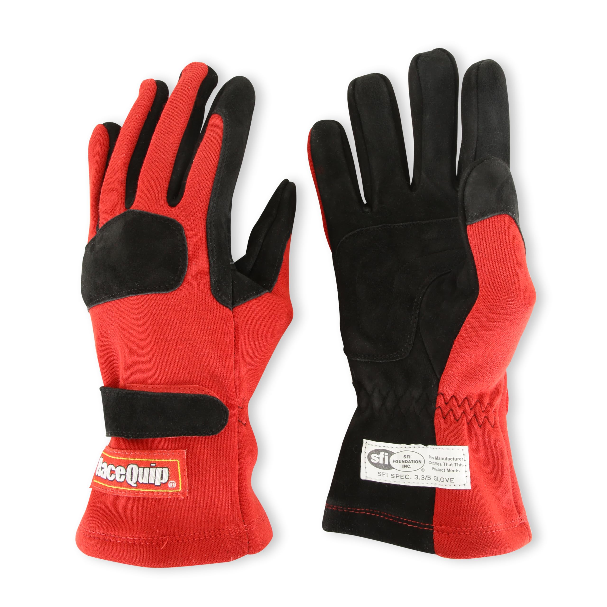 355012RQP RaceQuip® 355 Series Driving Gloves - SFI 3.3/5 - Black/Red - Small