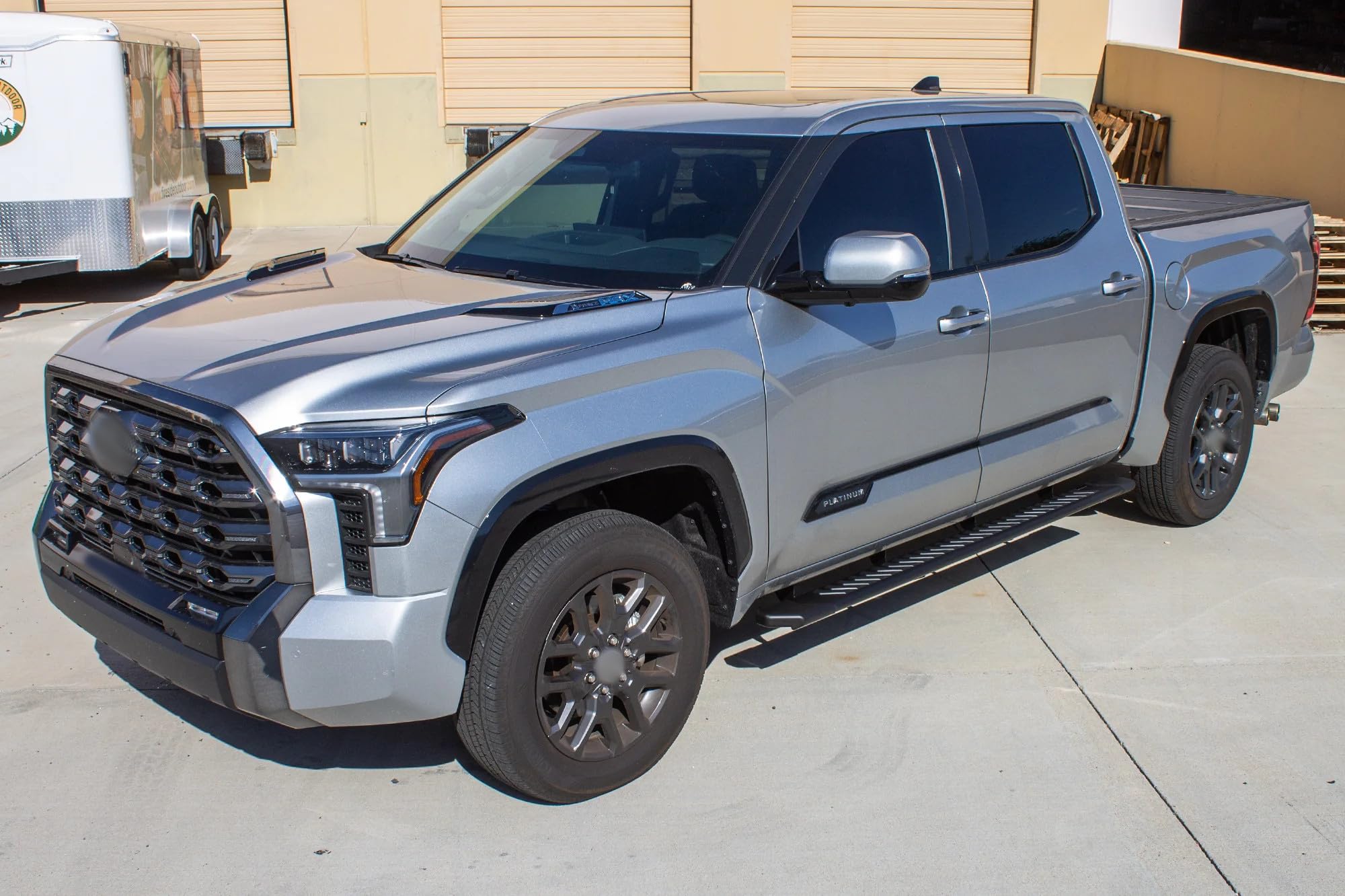 Raptor Series Steps Running Boards 5in OEM Style Full Tread Black Aluminum Compatible with 2022-2026 Tundra Crew Max Cab