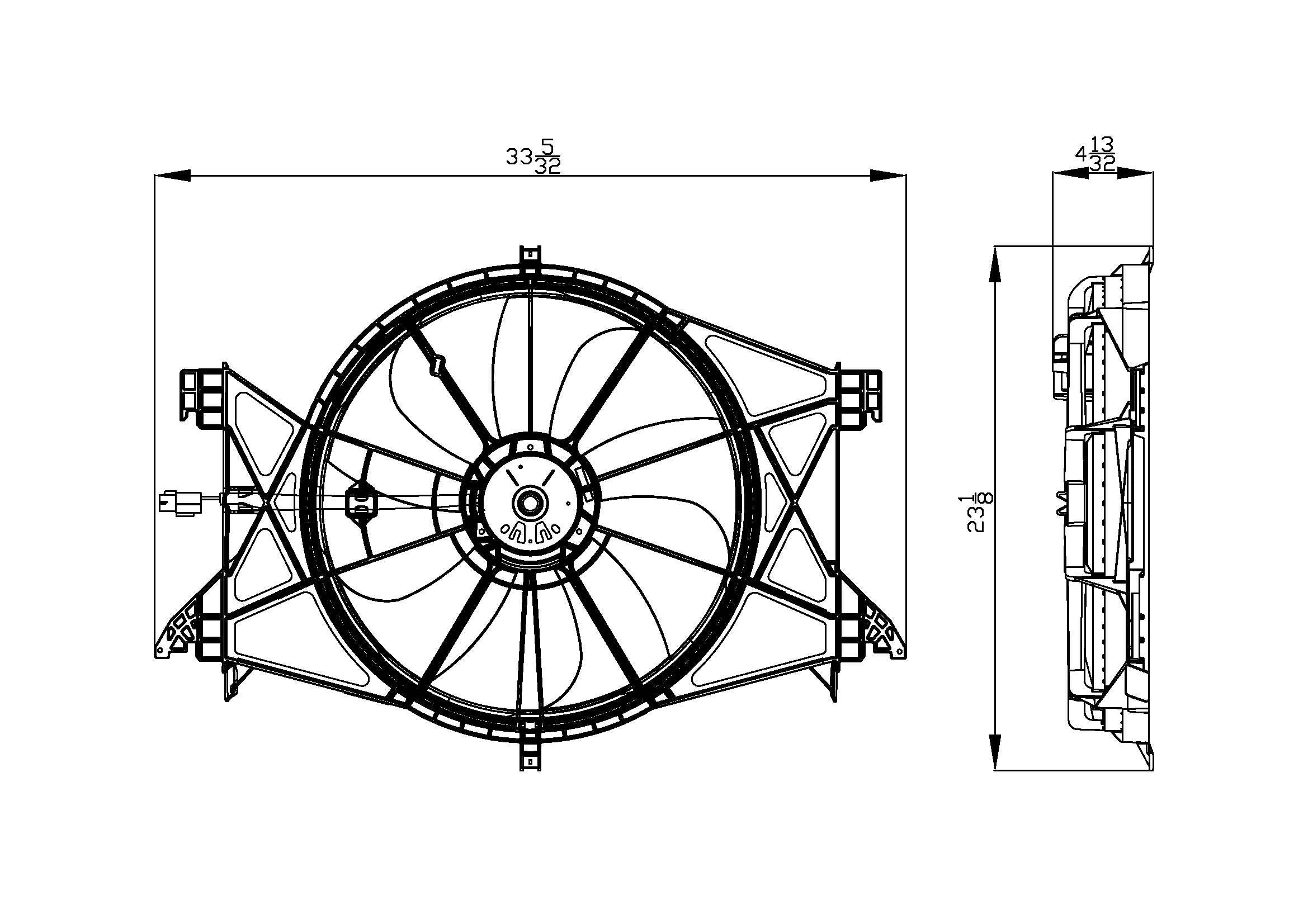 Cooling Fan Assembly TYC 622360 Compatible with 2009-2020 Dodge Ram Pickup