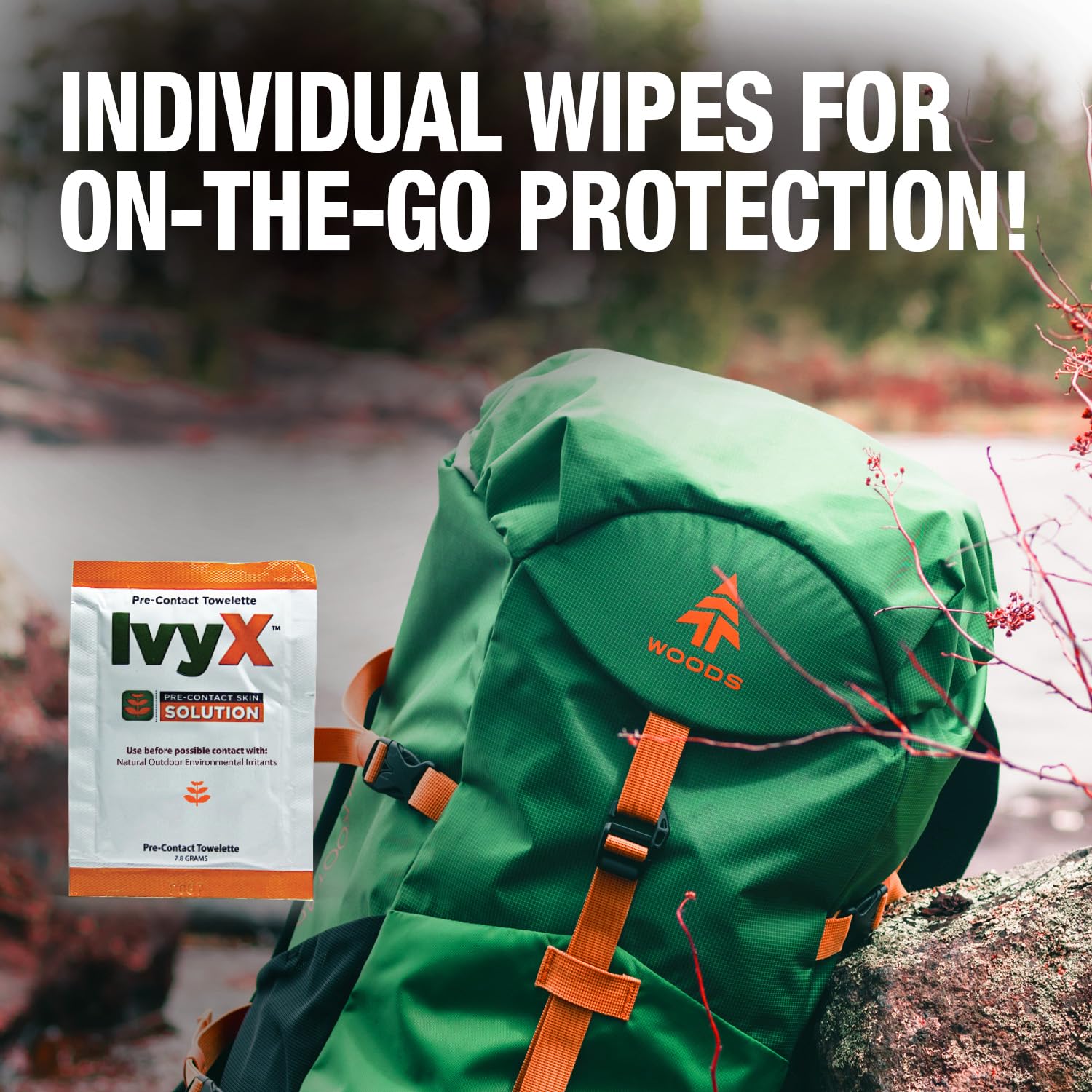 Ivy X CoreTex Pre-Contact Poison Ivy Wipes - Pack of 25 Single-Use Barrier Wipes to Help Prevent Itchy Rashes - Also Works on Poison Oak & Sumac Oils - Quick Dry & Chalk-Free Formula