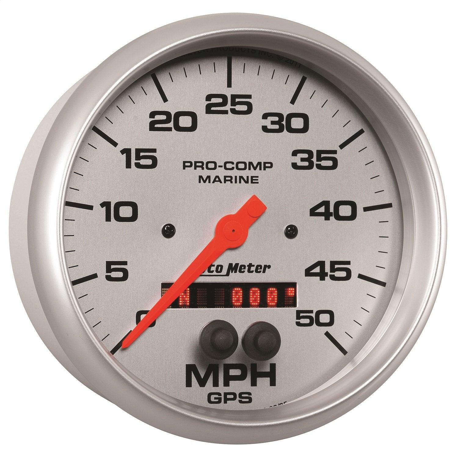 Speedometer AutoMeter 200644-33 Gauge (Marine Silver Ultra-Lite 5", 50Mph, GPS, Marine Silver)