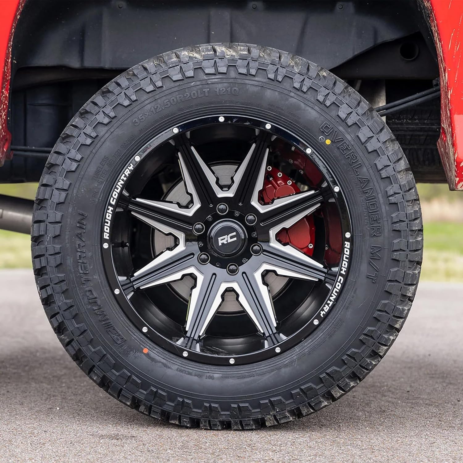 91M Series Rough Country One-Piece Aluminum Wheel - 20x12, 6x135mm Bolt Pattern, 44mm Offset, Gloss Black