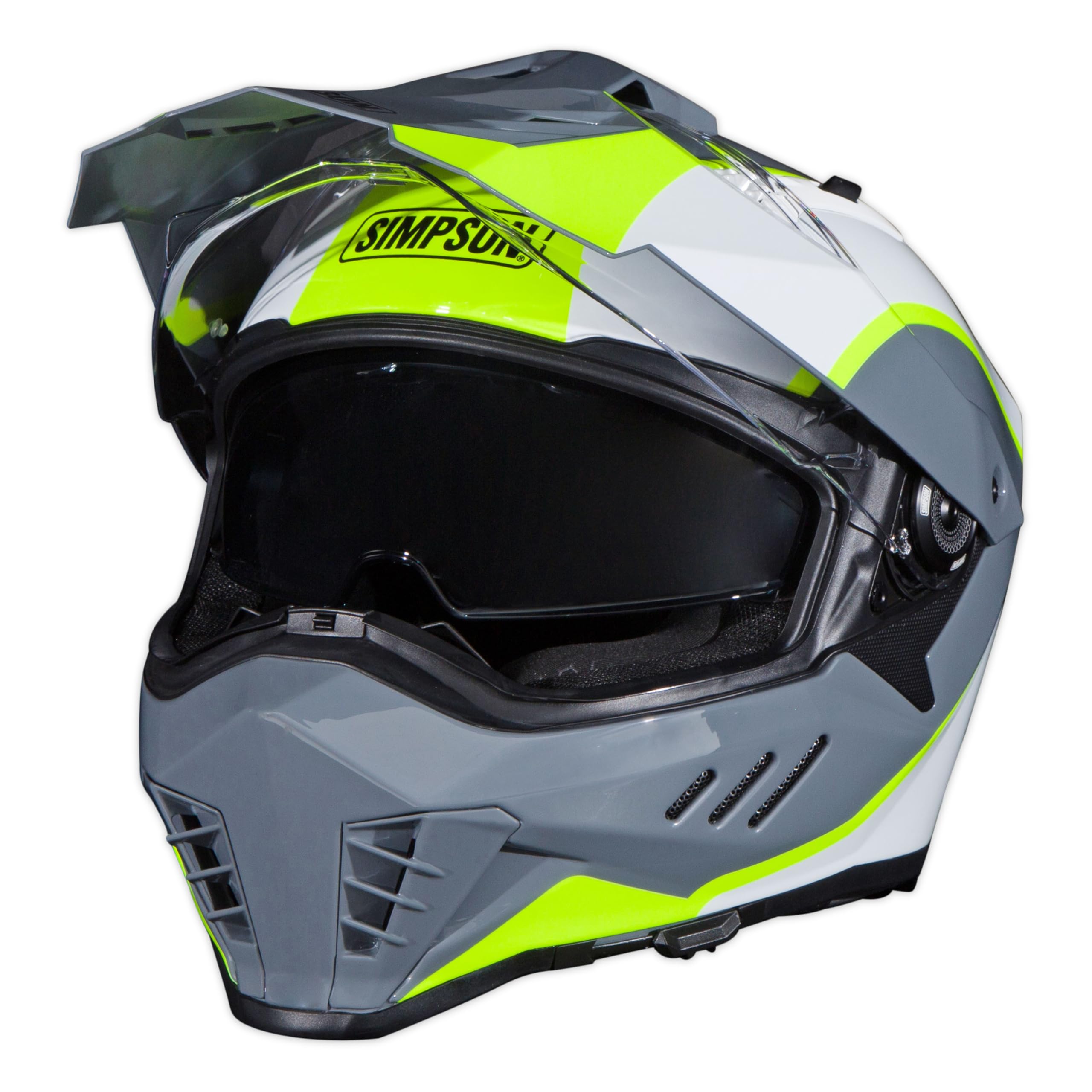 Simpson Bandit Xcursion Motorcycle Helmet - BC Yellow - XS | Off Road Dirt Bike UTV Motocross ATV | Full Face | Removable Peak | Clear Pinlock Anti-Fog Visor Shield | DOT ECE Certified (XBBGWYXS)