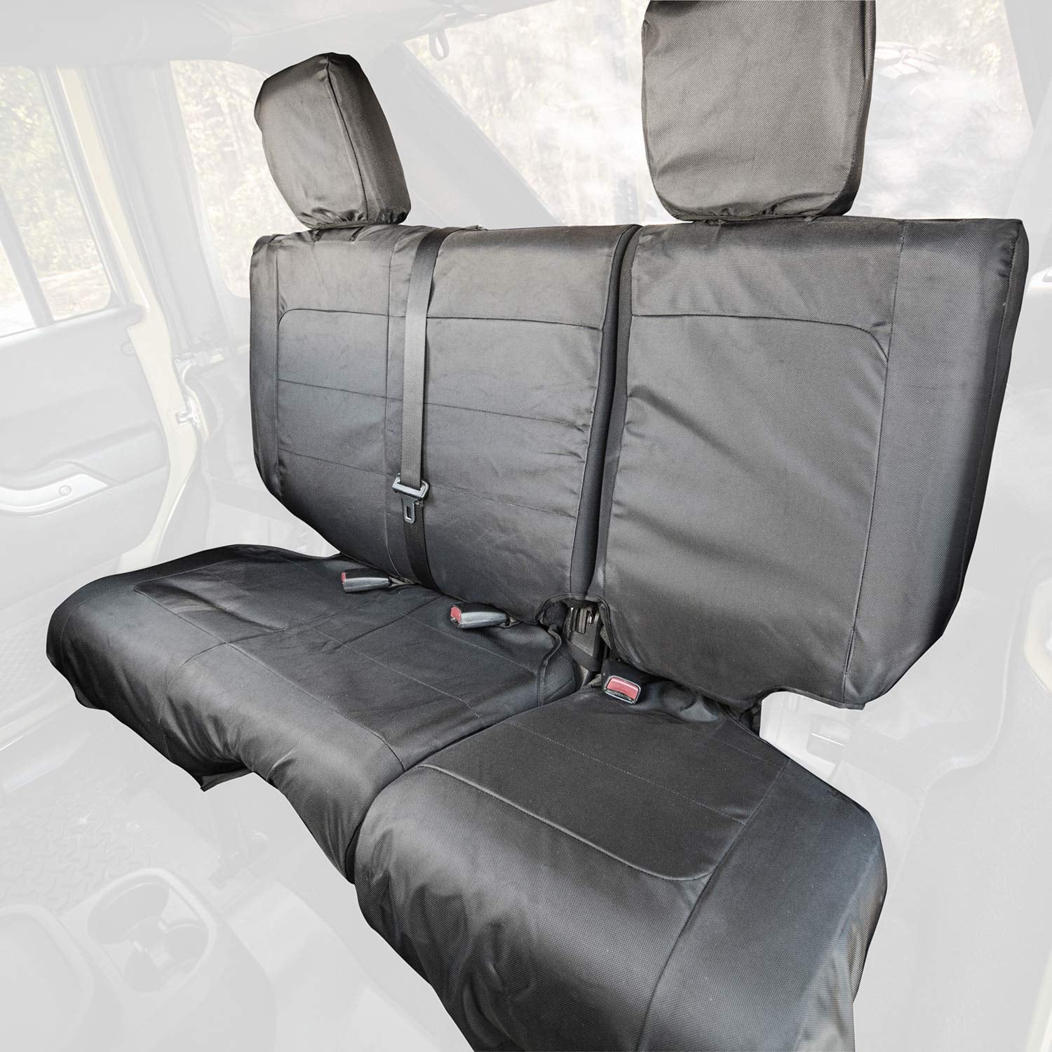 Ballistic Seat Cover, Rear, Black | Rugged Ridge | 13266.06 | Fits 2007-2010 Jeep Wrangler JKU 4-Door