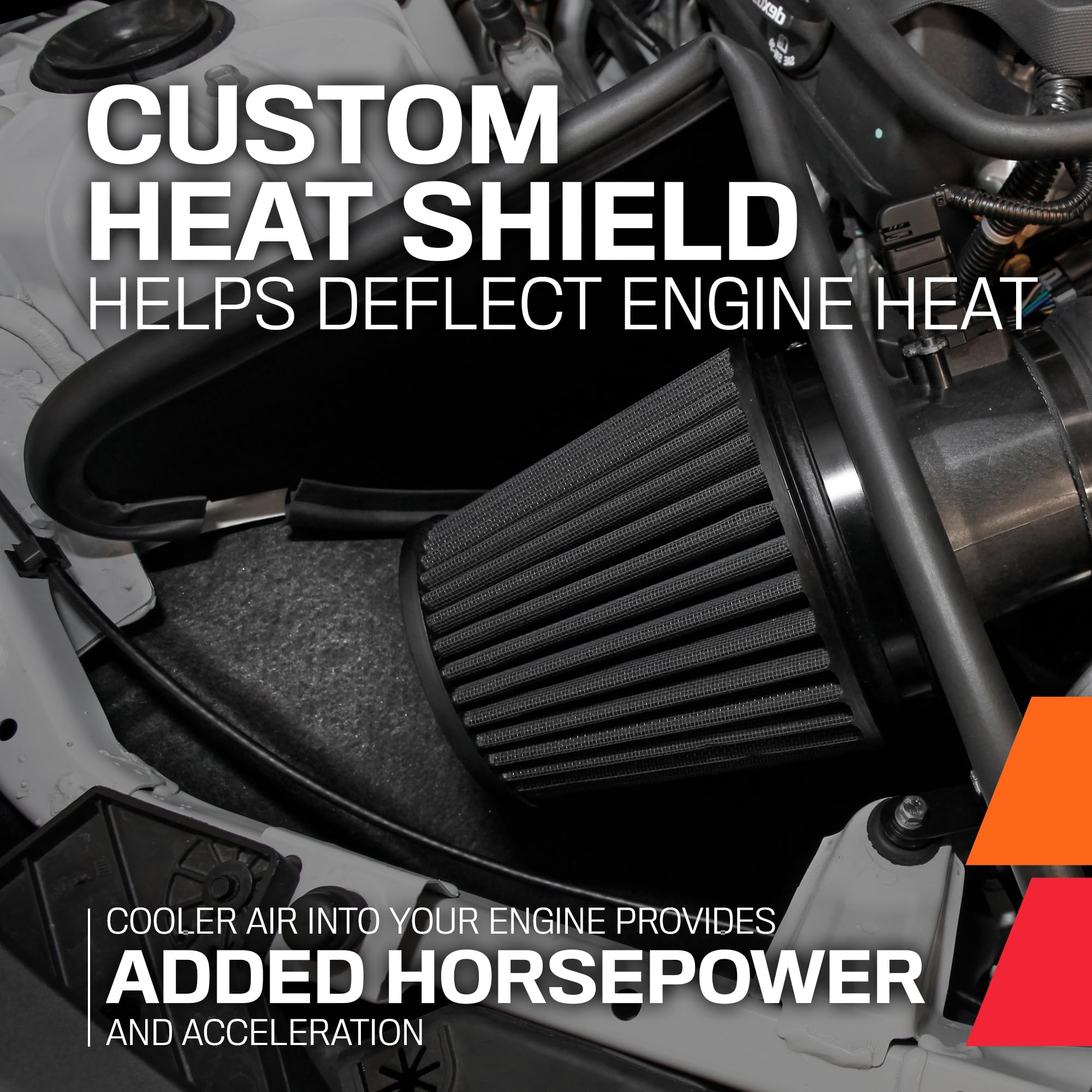Cold Air Intake System K&N: Dry-Flow Air Filter, Increase Performance & Towing: Compatible with 2021-2024 FORD: F150, 30-2616KC