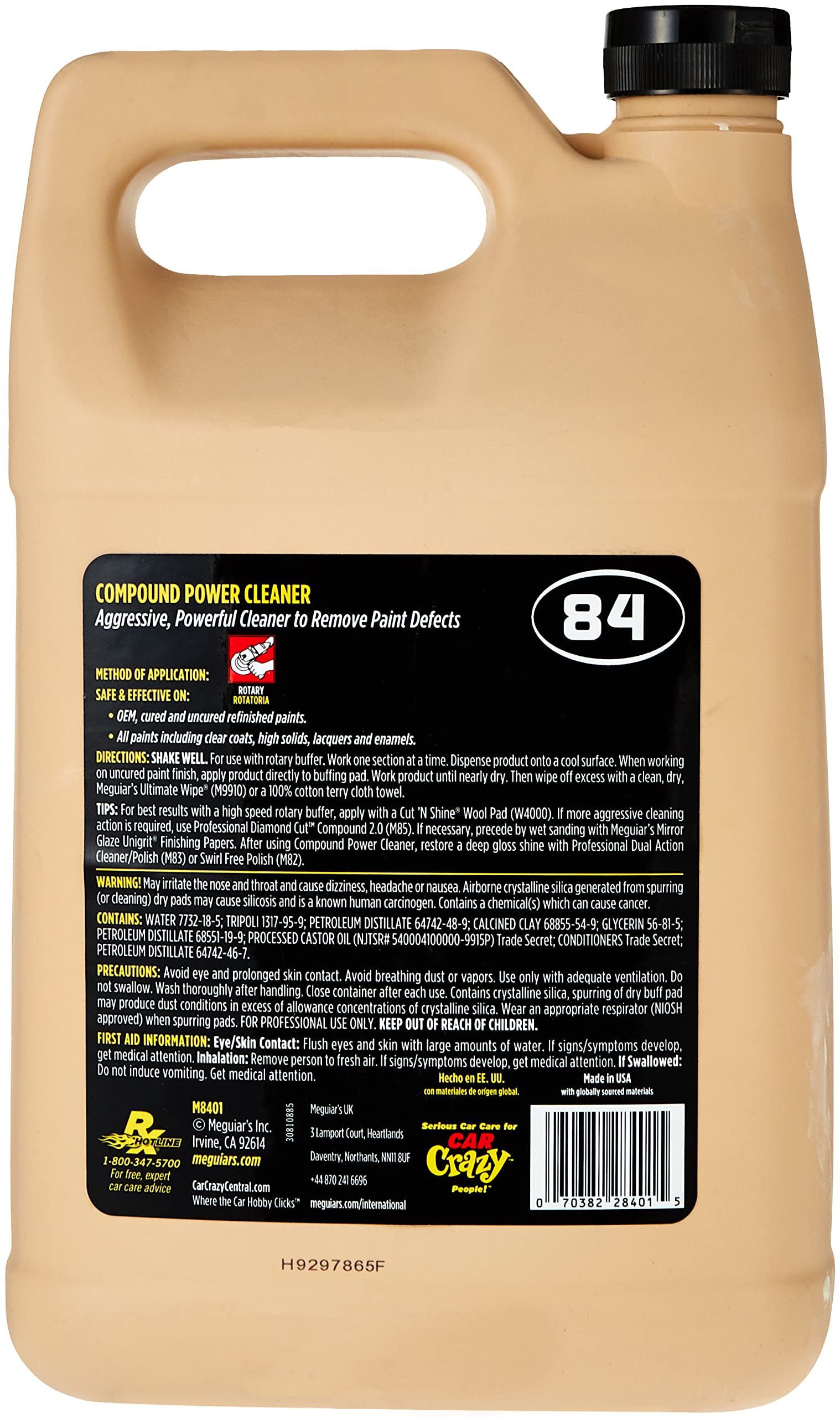 M8401 Meguiar's Mirror Glaze Professional Compound Power Cleaner, 1 Gallon