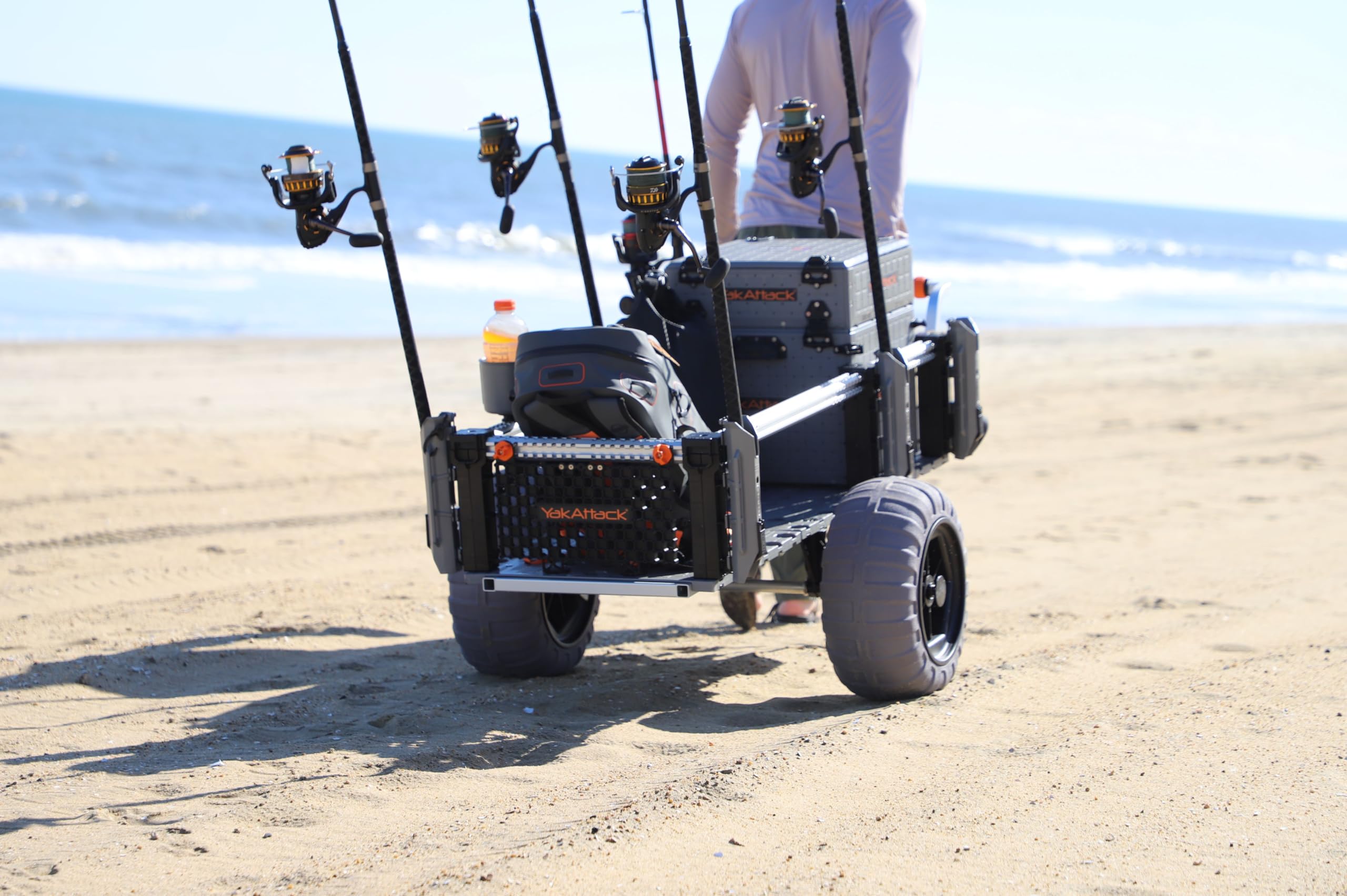 SandRig YakAttack Surf Beach Cart | Heavy-Duty 20” x 54” Gear Hauler with 16” Balloon Tires | Adjustable Design for Fishing, Camping & Beach Trips | High-Capacity, Rust-Resistant Aluminum Frame