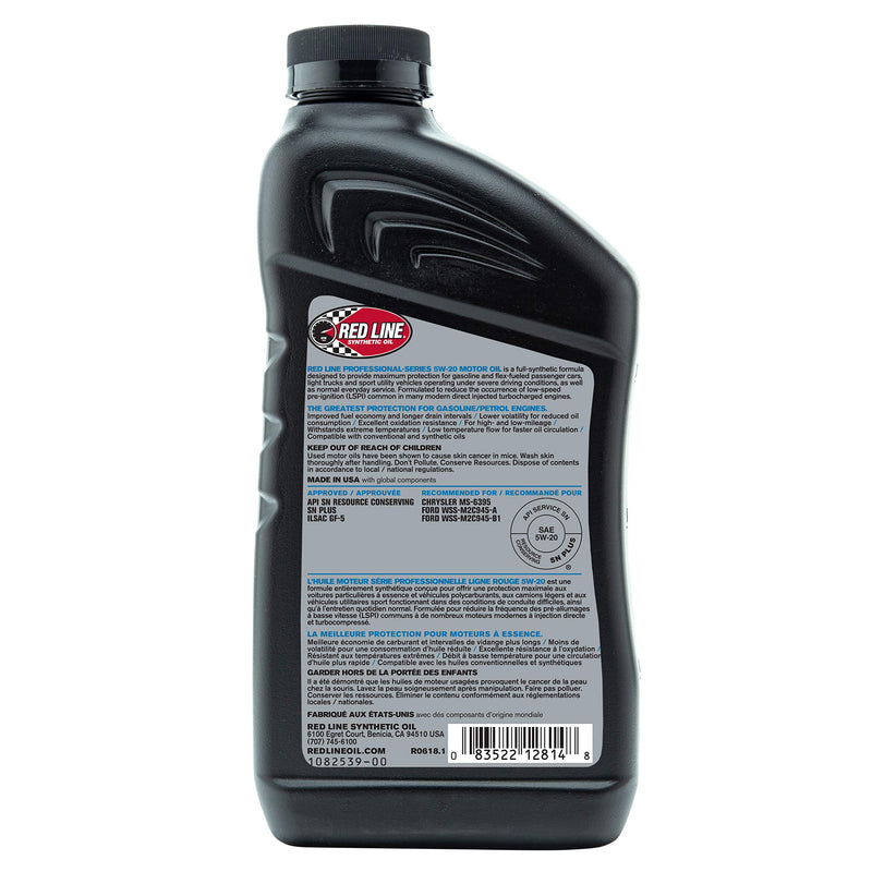 12814 Red Line Professional Series 5W20 Motor Oil - 1 Quart