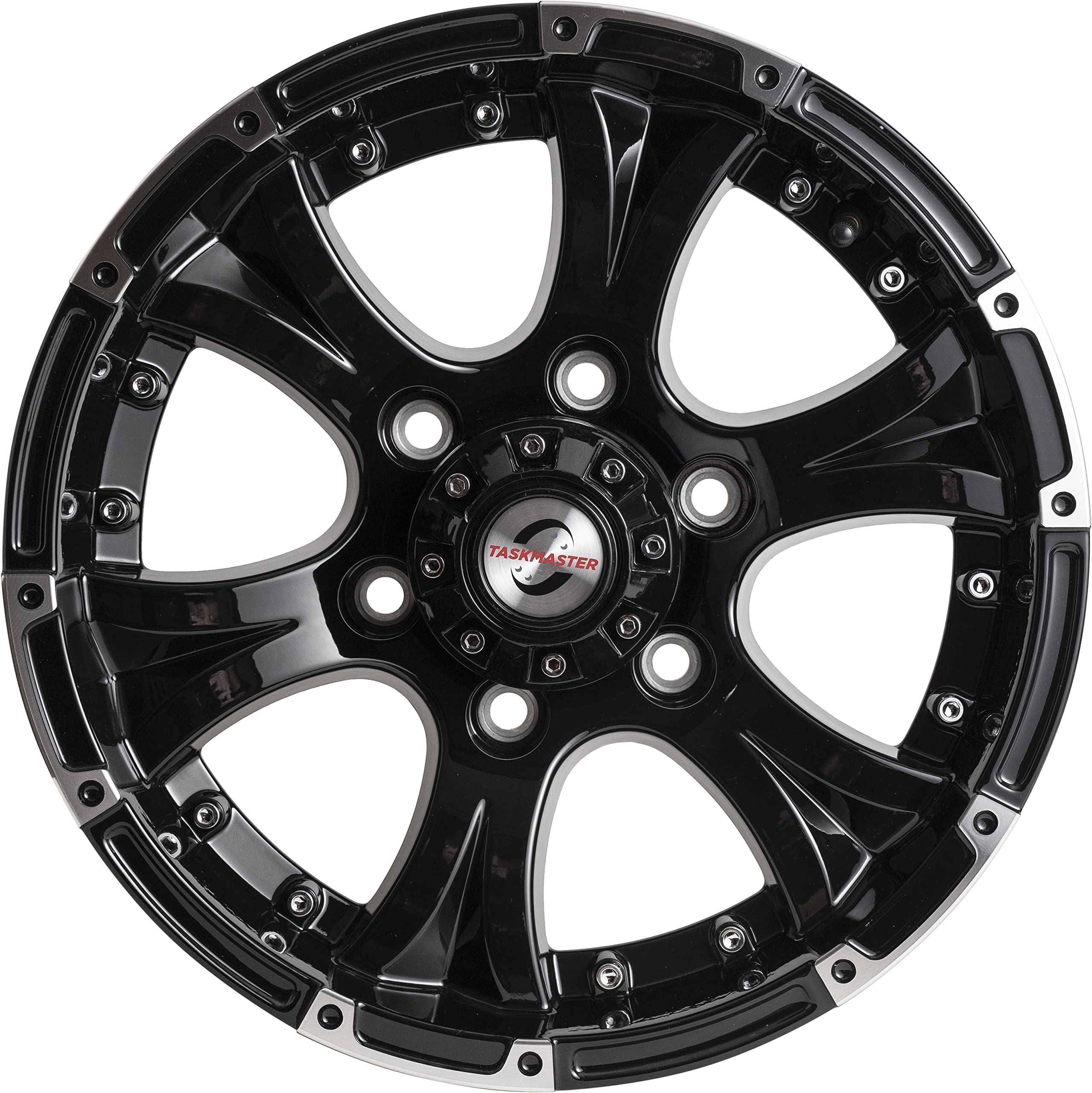 Viking™ Series 15" x 6" 6 On 5.5 Machined Lip Gloss Black Aluminum Trailer Wheel with Chrome Cap - *Trailer Use Only…
