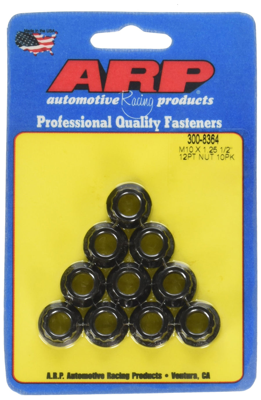 12-Point ARP 300-8364 10mm x 1.25 Nut - 10 Piece
