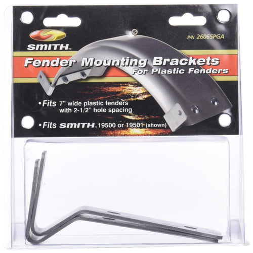 Mounting Brackets CE Smith Trailer for 7" Plastic Fender, Silver 26065PGA