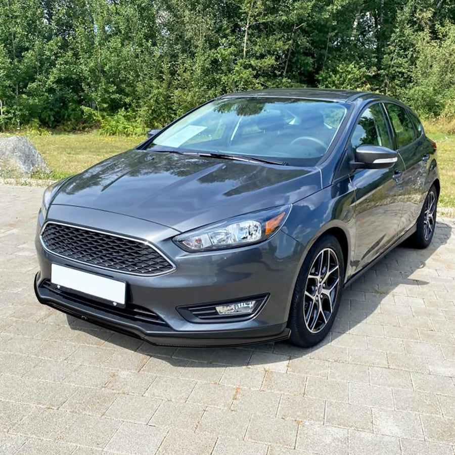 Front Bumper Lip Spoiler Splitter Body Kit Spec-D Tuning Glossy Black 3PC Compatible with 2015-2018 Ford Focus