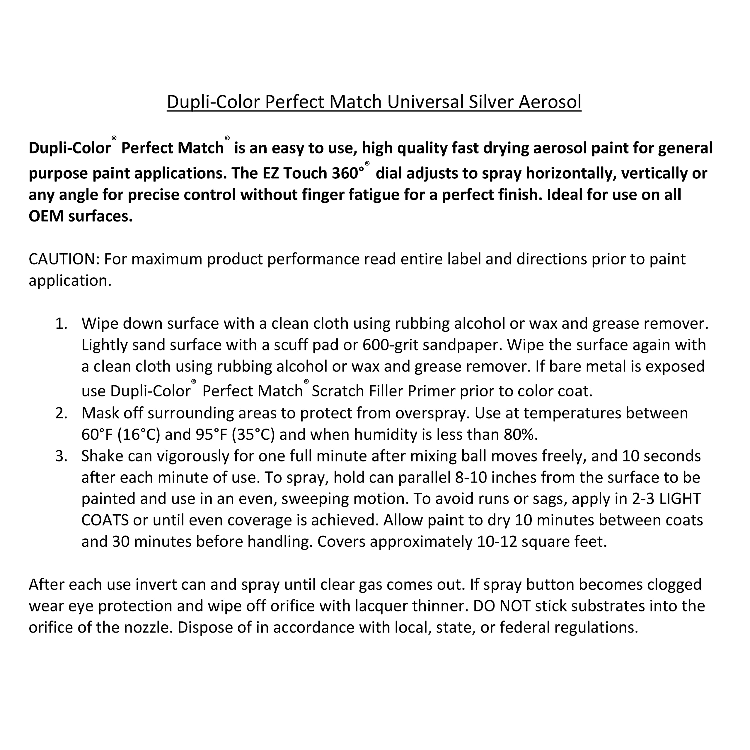 Perfect Match Dupli-Color Automotive Spray Paint - Universal Flat Black - 8 oz. Aerosol Can