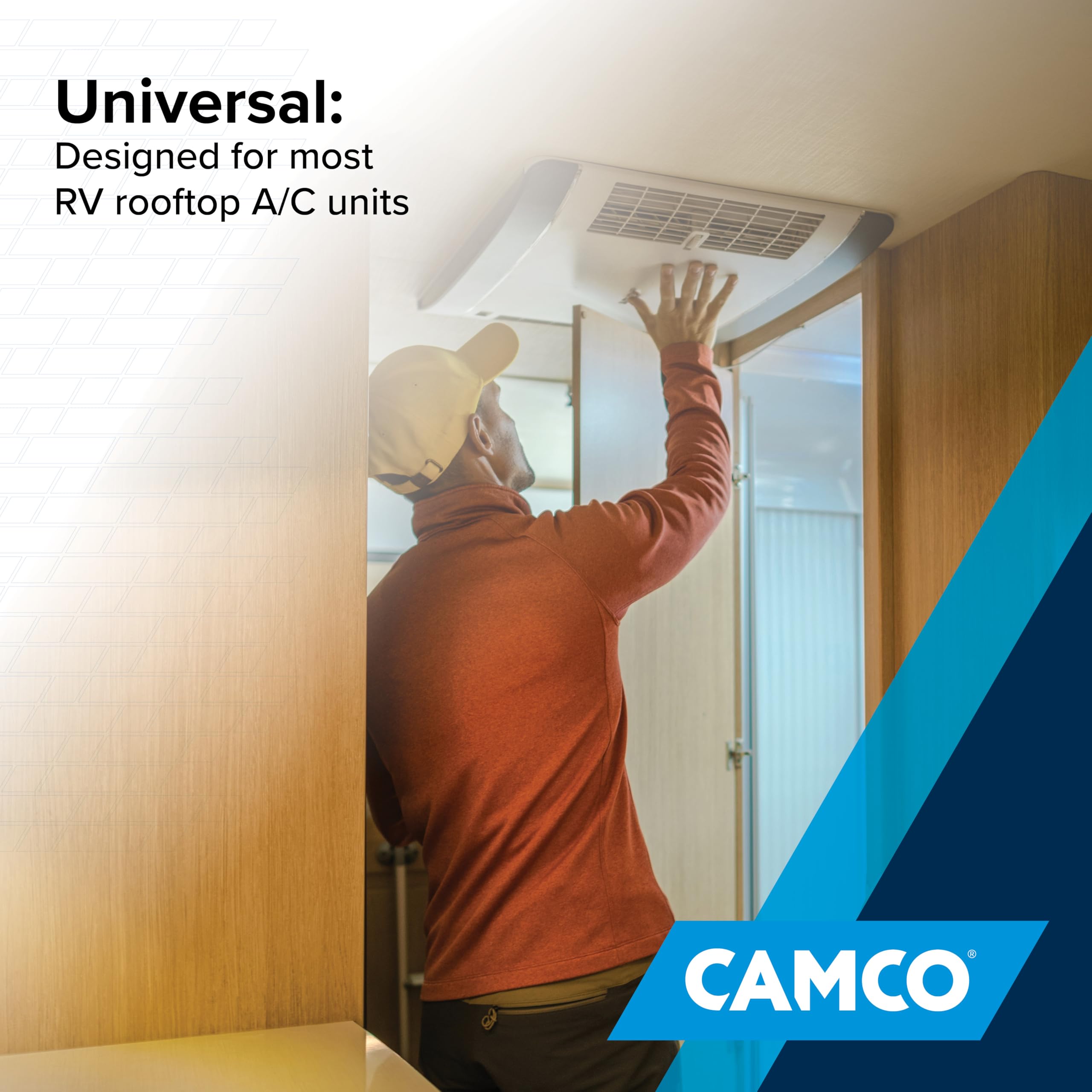Universal Camper Roof A/C Gasket Kit Camco 14-Inch x 14-Inch - Features a Waterproof Compression Seal, Self-Adhesive Picture Frame Gasket, and Self-Adhesive Leveling Pads (25071)