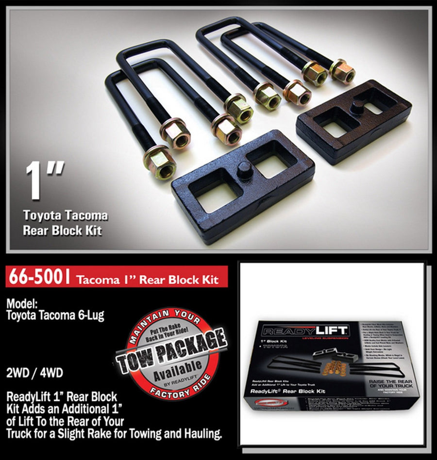 66-5001 Readylift 1" Rear Block leveling Kit Compatible with Toyota Tundra/Tacoma, silver