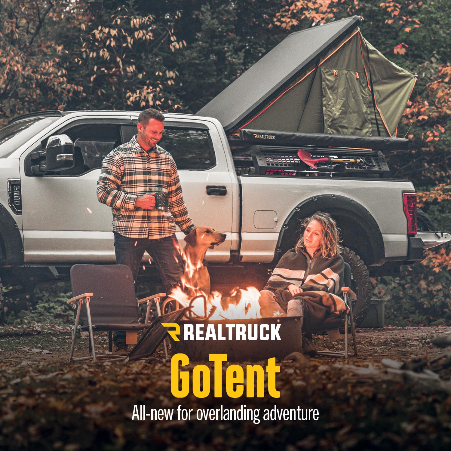 GoTent RealTruck | Overlanding, Waterproof, Telescoping Ladder, LED-Lit Interior, Mounts to Any Cross Bars | OL-104