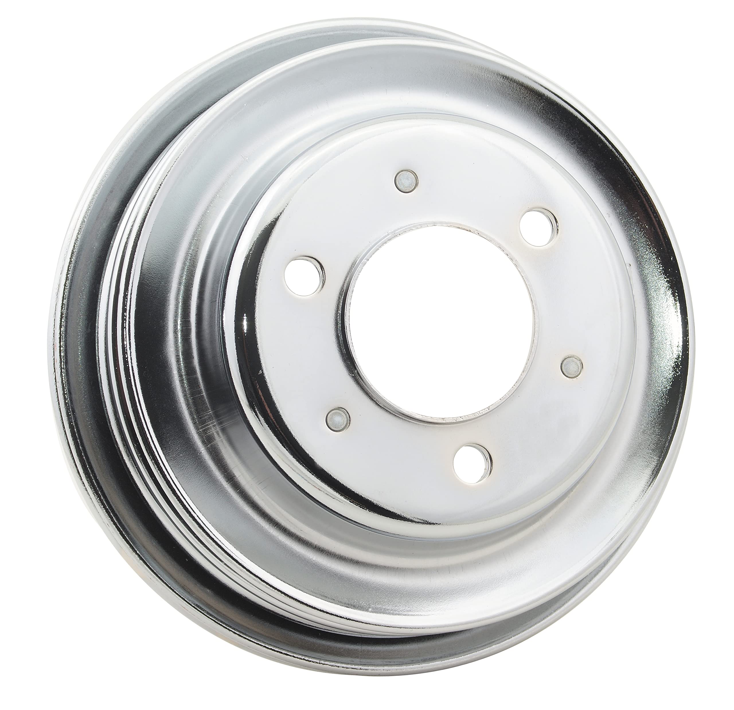 Chrome Mr. Gasket 4961G Crankshaft Pulley - Triple Groove