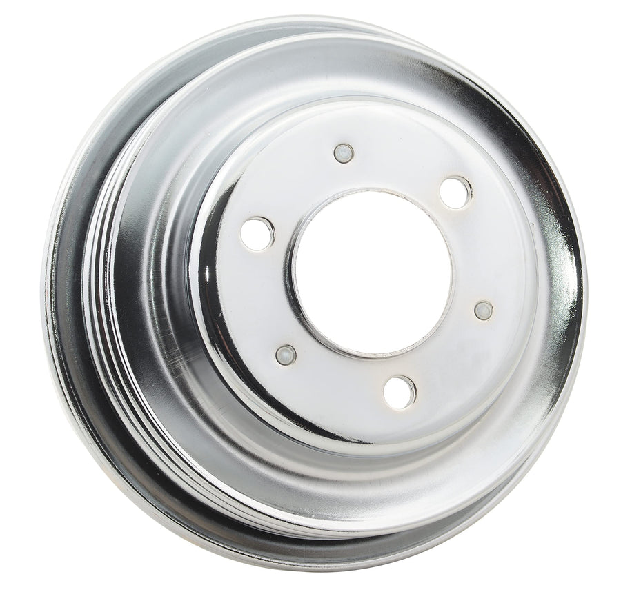 Chrome Mr. Gasket 4961G Crankshaft Pulley - Triple Groove