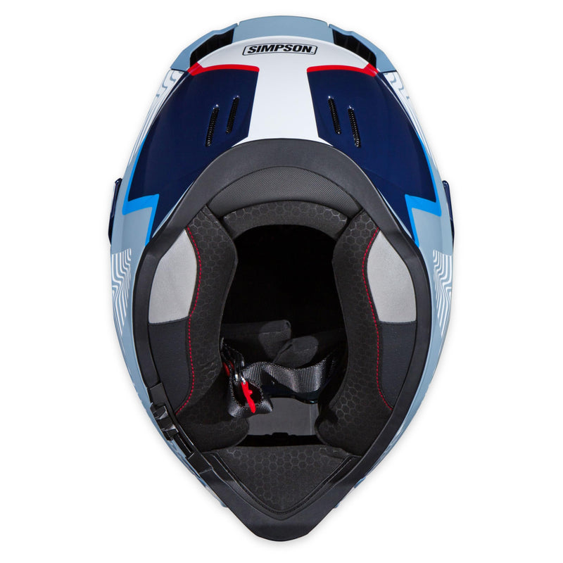 Mojave Blue Simpson Xcursion Bandit Motorcycle Helmet - XL | Off Road Dirt Bike UTV Motocross ATV | Full Face | Removable Peak | Clear Pinlock Anti-Fog Visor Shield | DOT ECE Certified (XBMUGRXL)