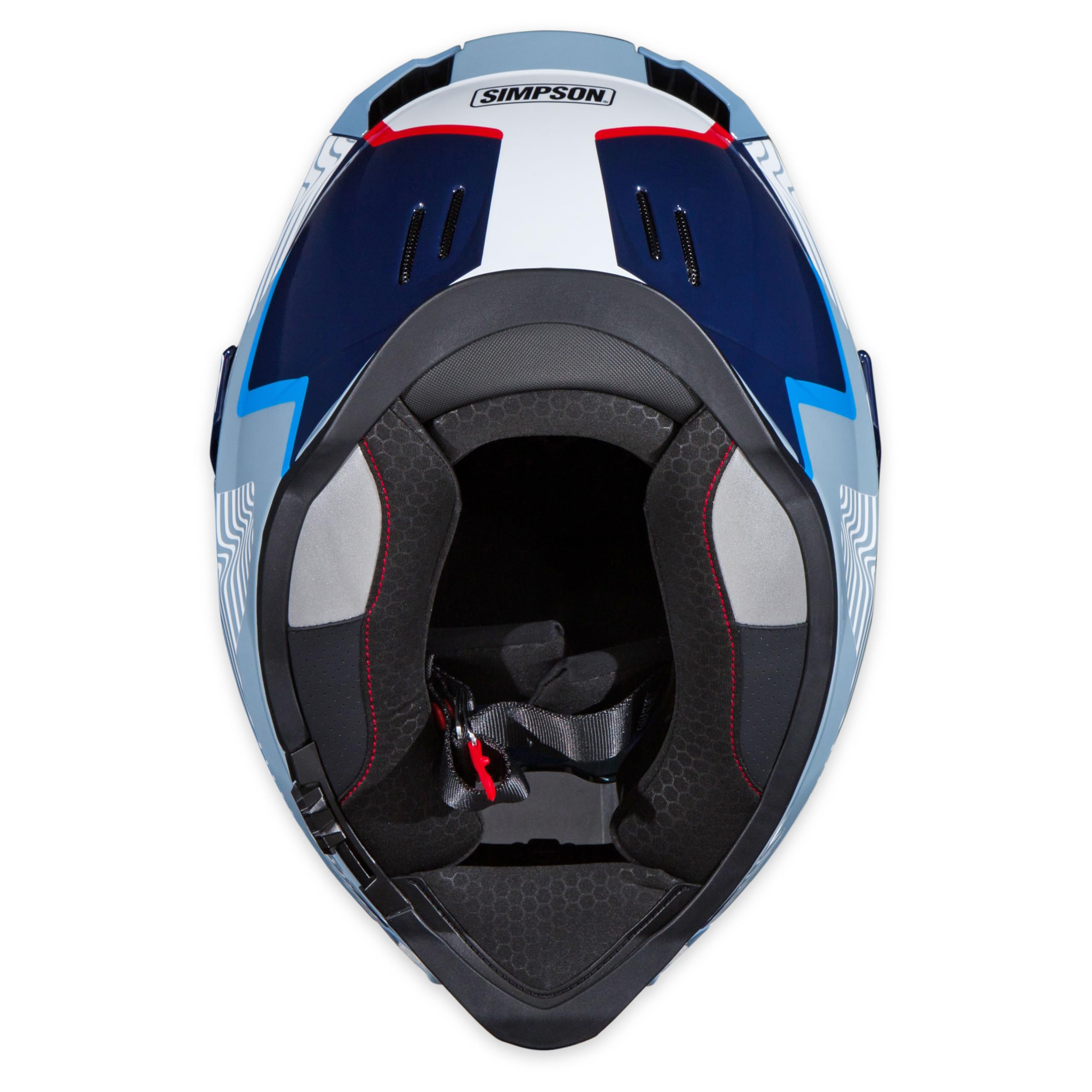Mojave Blue Simpson Xcursion Bandit Motorcycle Helmet - XS | Off Road Dirt Bike UTV Motocross ATV | Full Face | Removable Peak | Clear Pinlock Anti-Fog Visor Shield | DOT ECE Certified (XBMUGRXS)