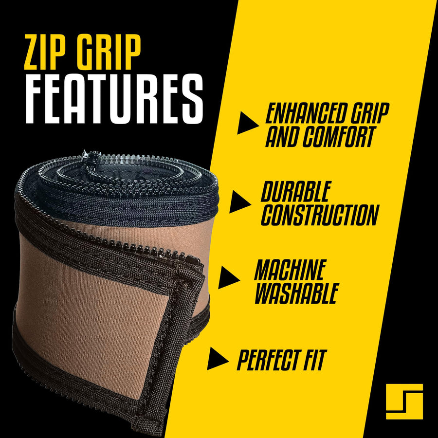 Stromberg Carlson Lend-A-Hand AM-ZIP39B Zip Grip – Neoprene Cover with Nylon Zipper for RV Grab Handle, Stair Rail, Trailer Door Bar, Indoor or Outdoor Hand Rail, Machine Washable – Tan