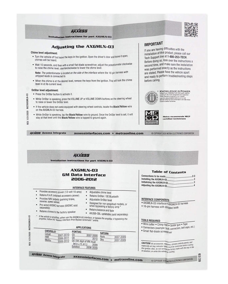 Axxess Heise Gm Data Interface 2006-2012