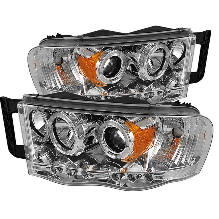 Dodge Ram 1500/2500/3500 Chrome Halogen LED Projector Headlight Spyder Auto PRO-YD-DR02-HL-C