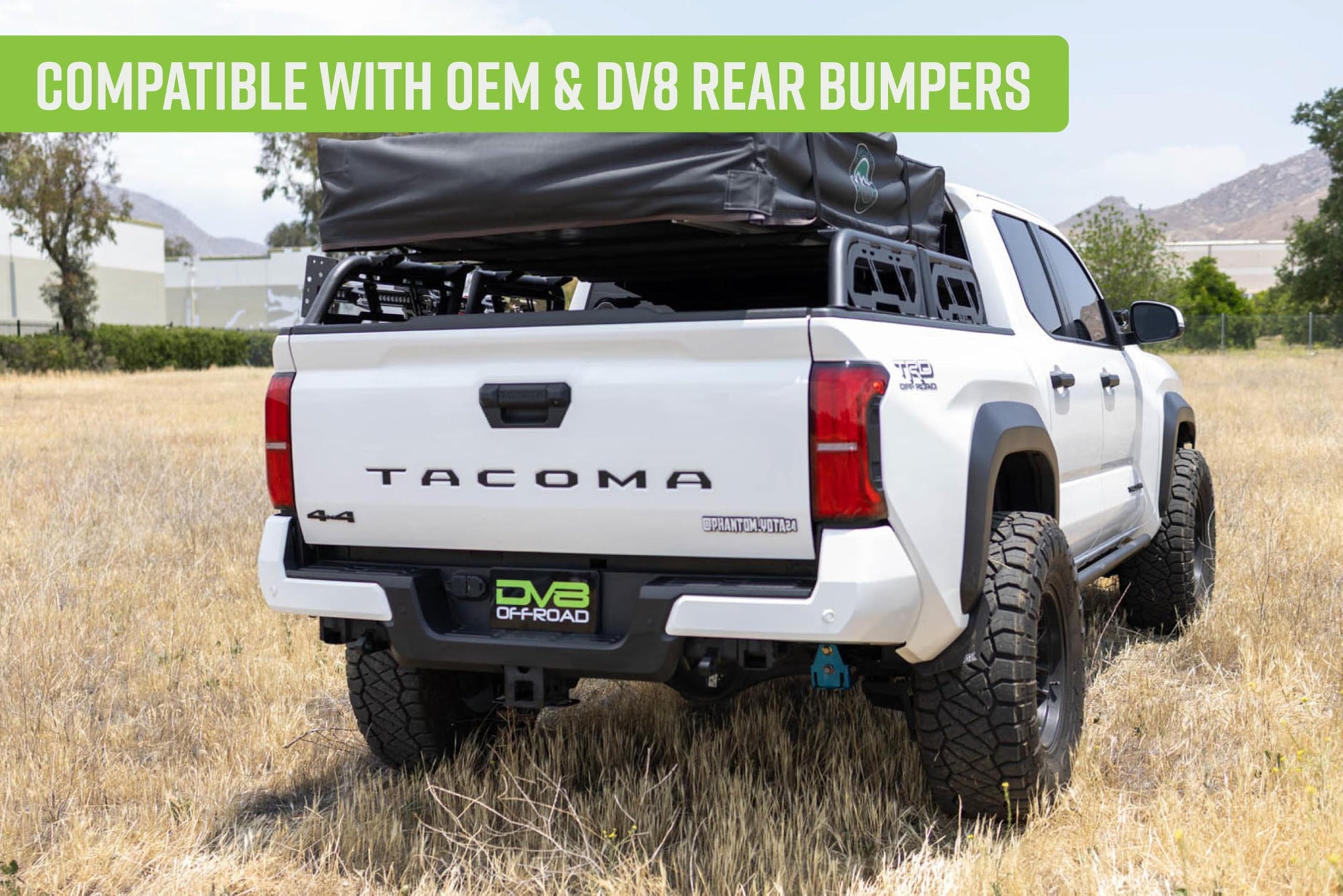 D-Ring Recovery Mounts DV8 Offroad for 2024-2025 Toyota Tacoma | Provide Vehicle Recovery Points | Low-Profile Design | Compatible w/ OEM & DV8 Rear Bumpers | Accept 3/4" D-Rings w/ 7/8" Pin | Pair